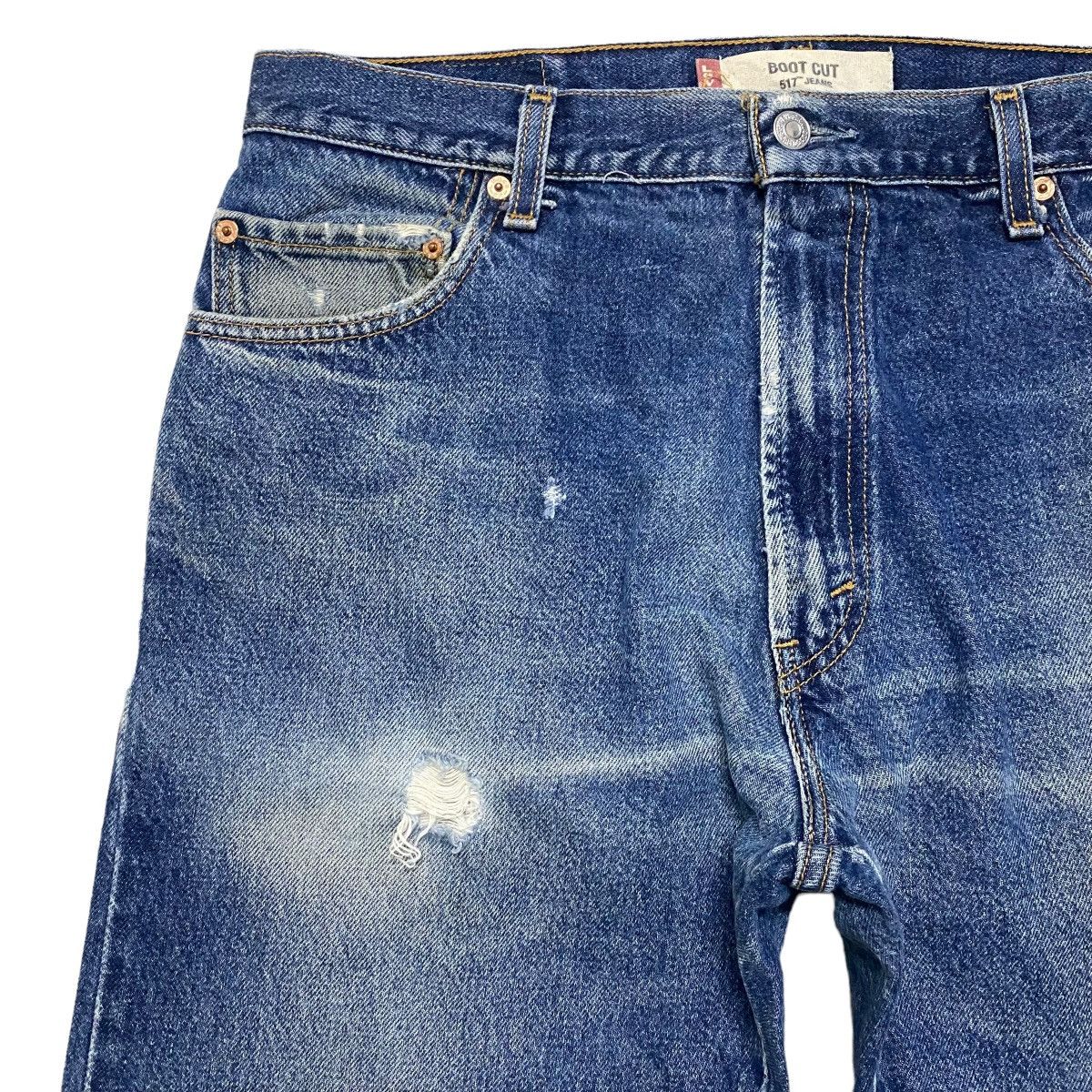 Levi's Vintage Levis 517 Bootcut Distressed Jeans Size US 34 / EU 50 - 4 Thumbnail