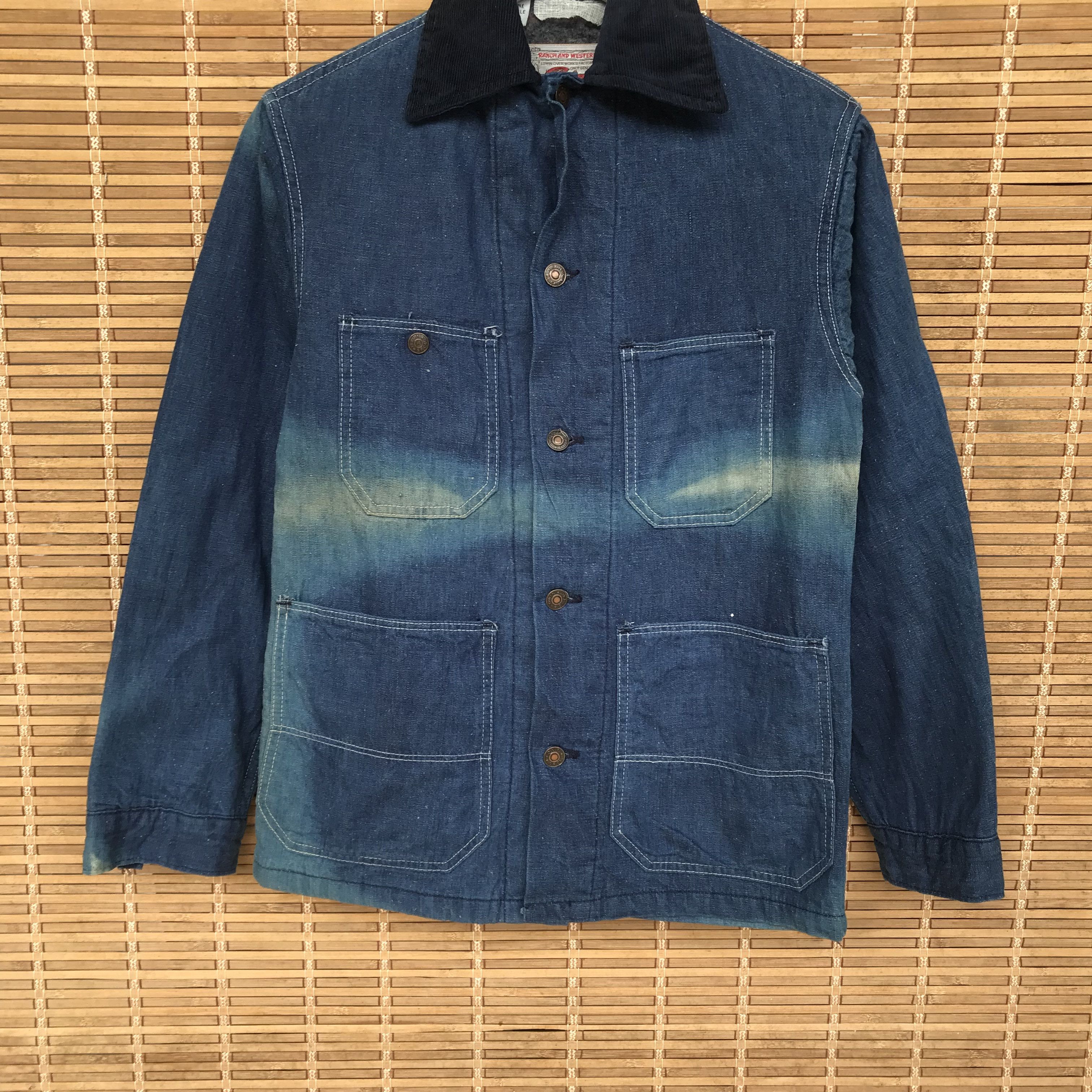 Edwin Vintage 80s Edwin denim sunfaded ageing blanket jacket Size US XS / EU 42 / 0 - 2 Thumbnail