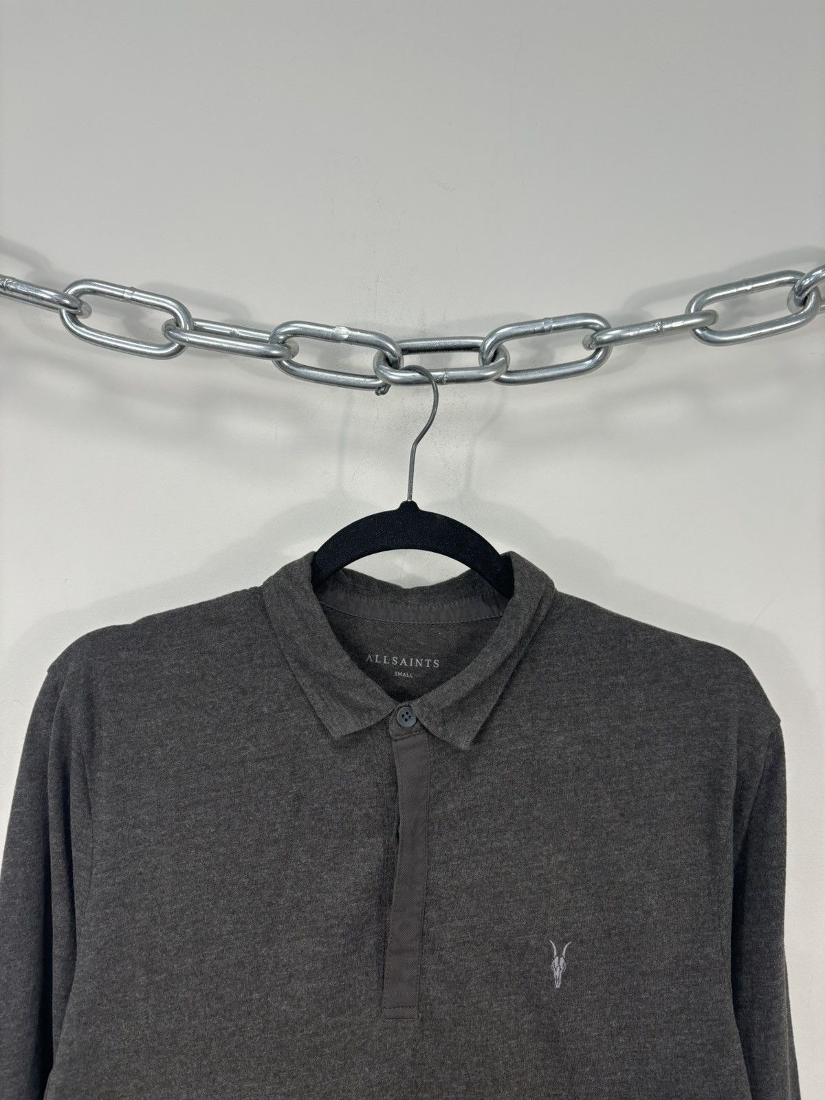 Allsaints AllSaints Men’s Brace Brown Long Sleeve Polo Shirt Size US S / EU 44-46 / 1 - 5 Thumbnail