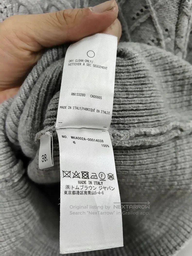 Thom Browne Thom Browne Gray Cable Knit Sweater Size XS / US 0-2 / IT 36-38 - 6 Thumbnail