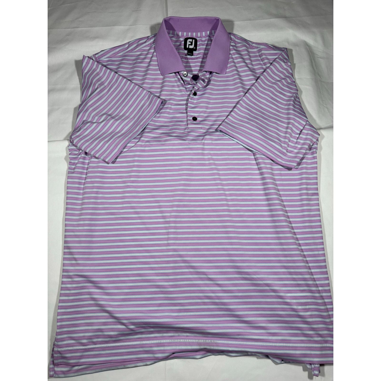 Footjoy FootJoy Mens Golf Polo XXL Pink And Stripe Performance Shirt Size US XXL / EU 58 / 5 - 1 Thumbnail