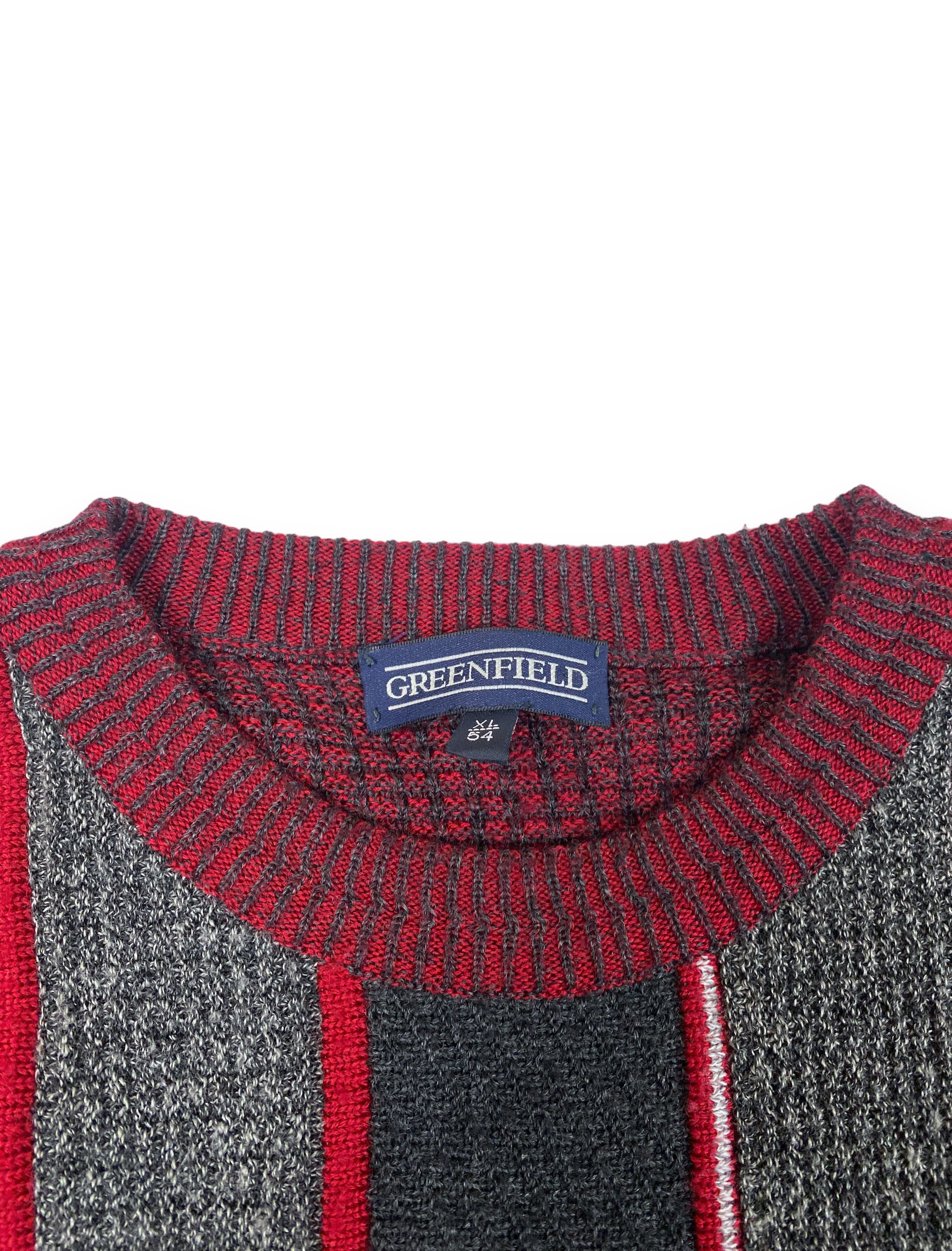 Vintage Vintage GREENFIELD Crimson Knitted Carpet Print Sweater M637 Size US L / EU 52-54 / 3 - 6 Thumbnail