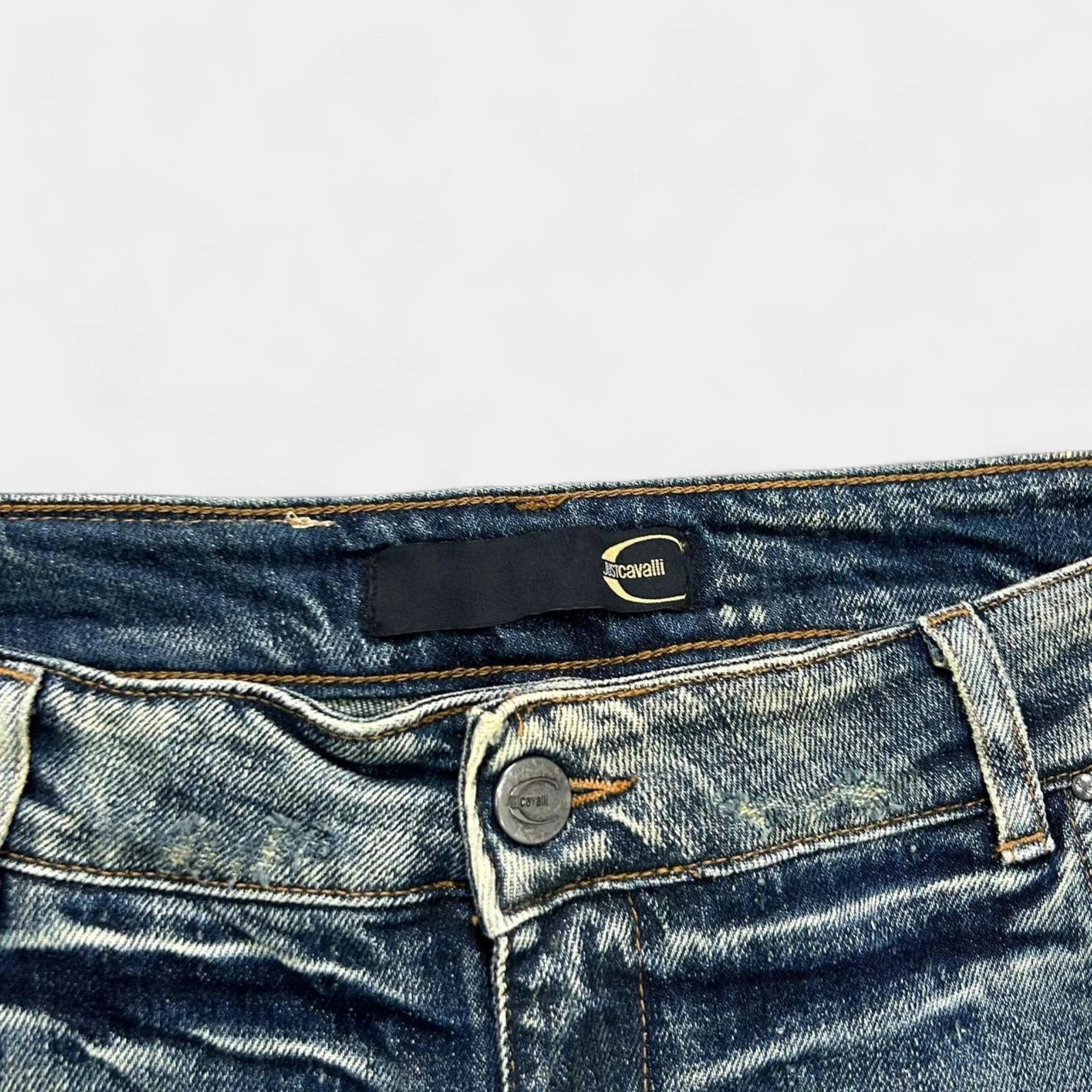 Just Cavalli Just Cavalli 2000s Floral Flared Denim Jeans Size 32" / US 10 / IT 46 - 3 Thumbnail