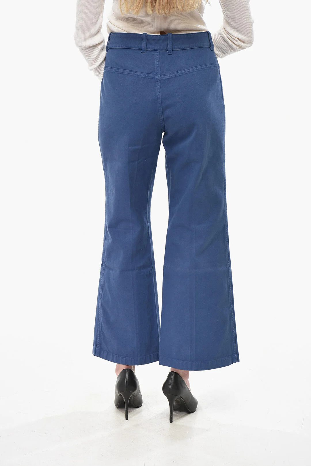 Chloe og1mm0426 Cotton Cropped-Fit in Blue Size 32" / US 10 / IT 46 - 4 Thumbnail