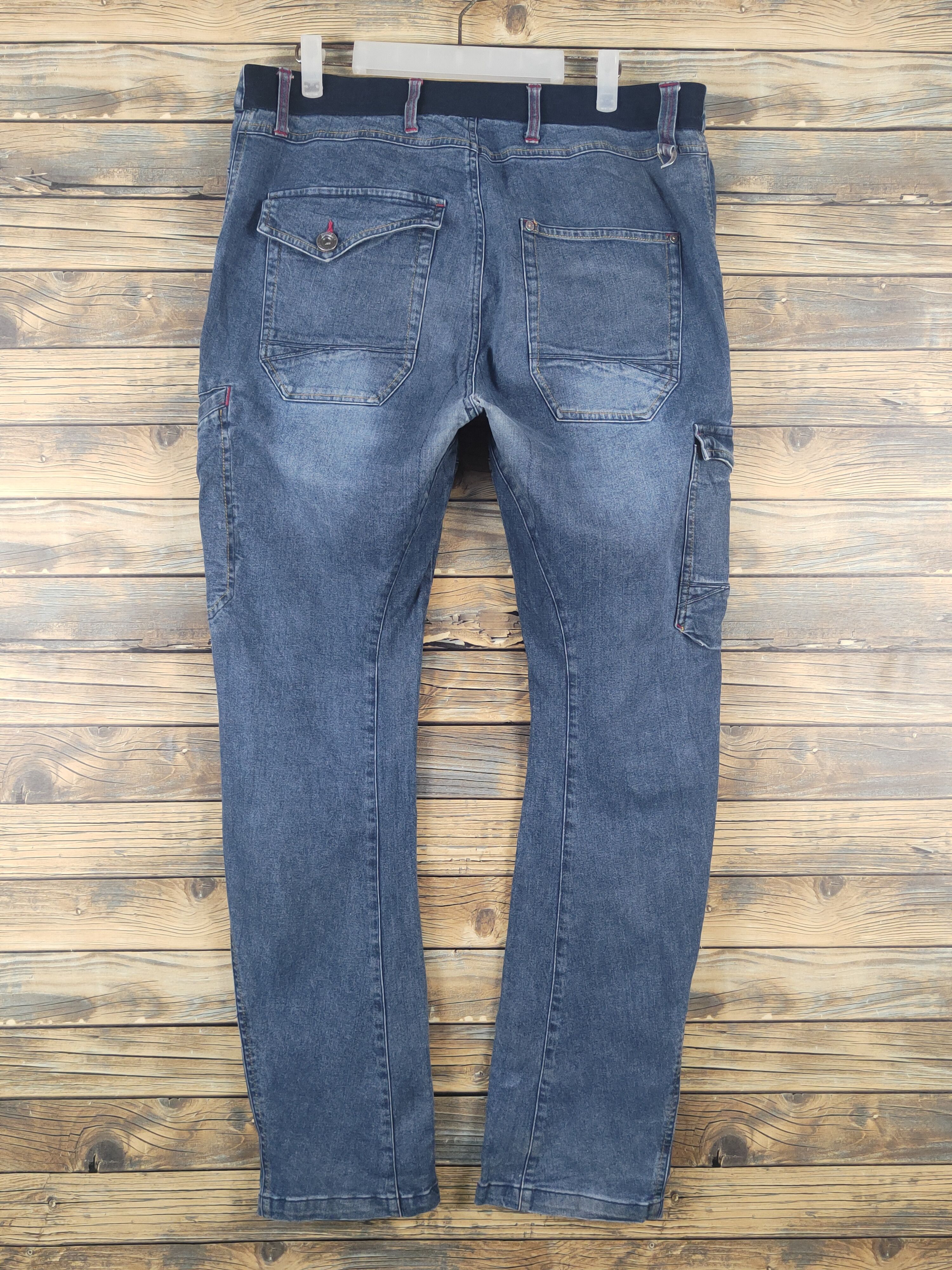 Japanese Brand FieldCore Dark Blue Distressed Ripped Jeans #W2005 Size US 35 - 7 Thumbnail