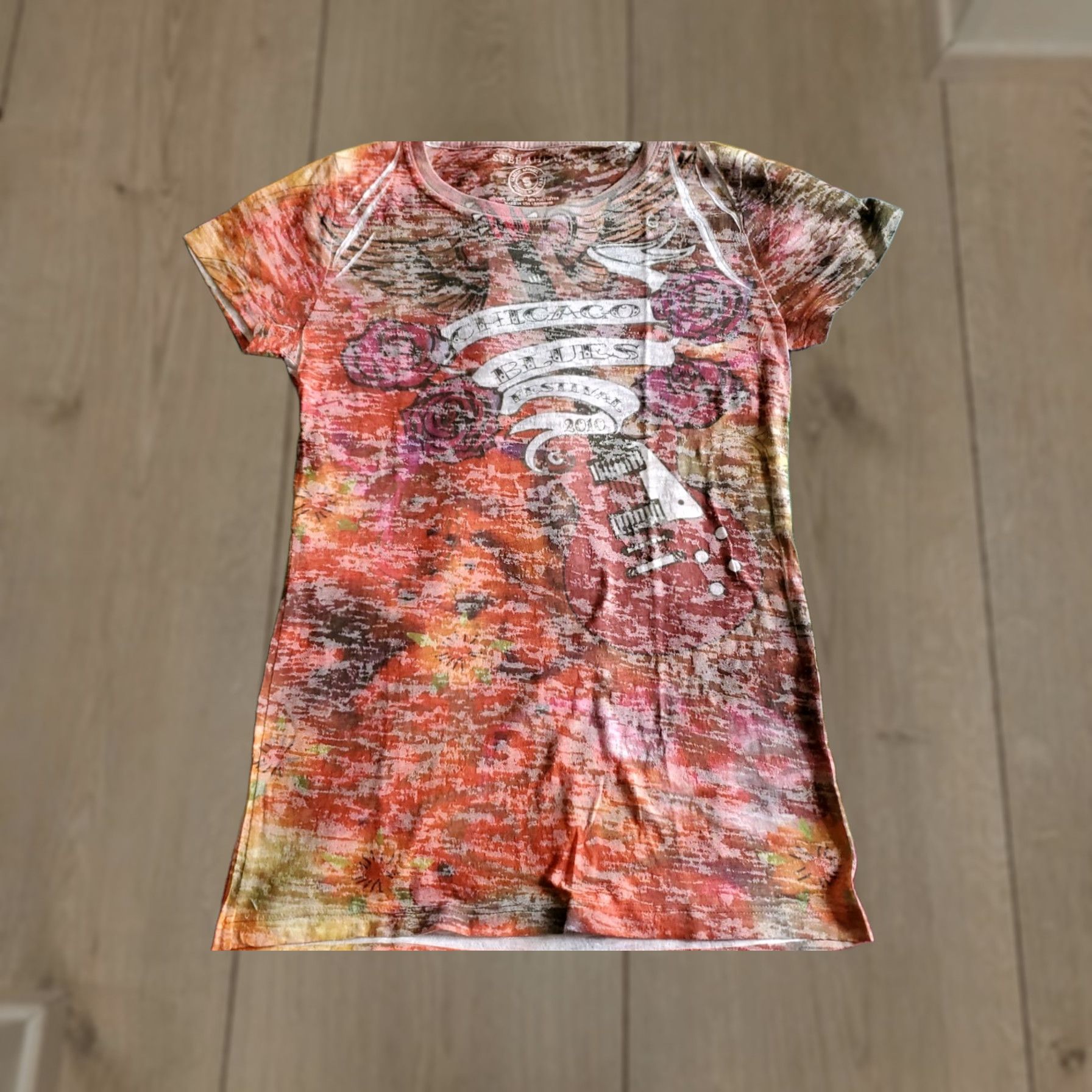 Vintage VINTAGE Chicago Blues Festival 2010 Tie-dyed Women's Short Sleeve TShirt SZ S Size S / US 4 / IT 40 - 1 Thumbnail