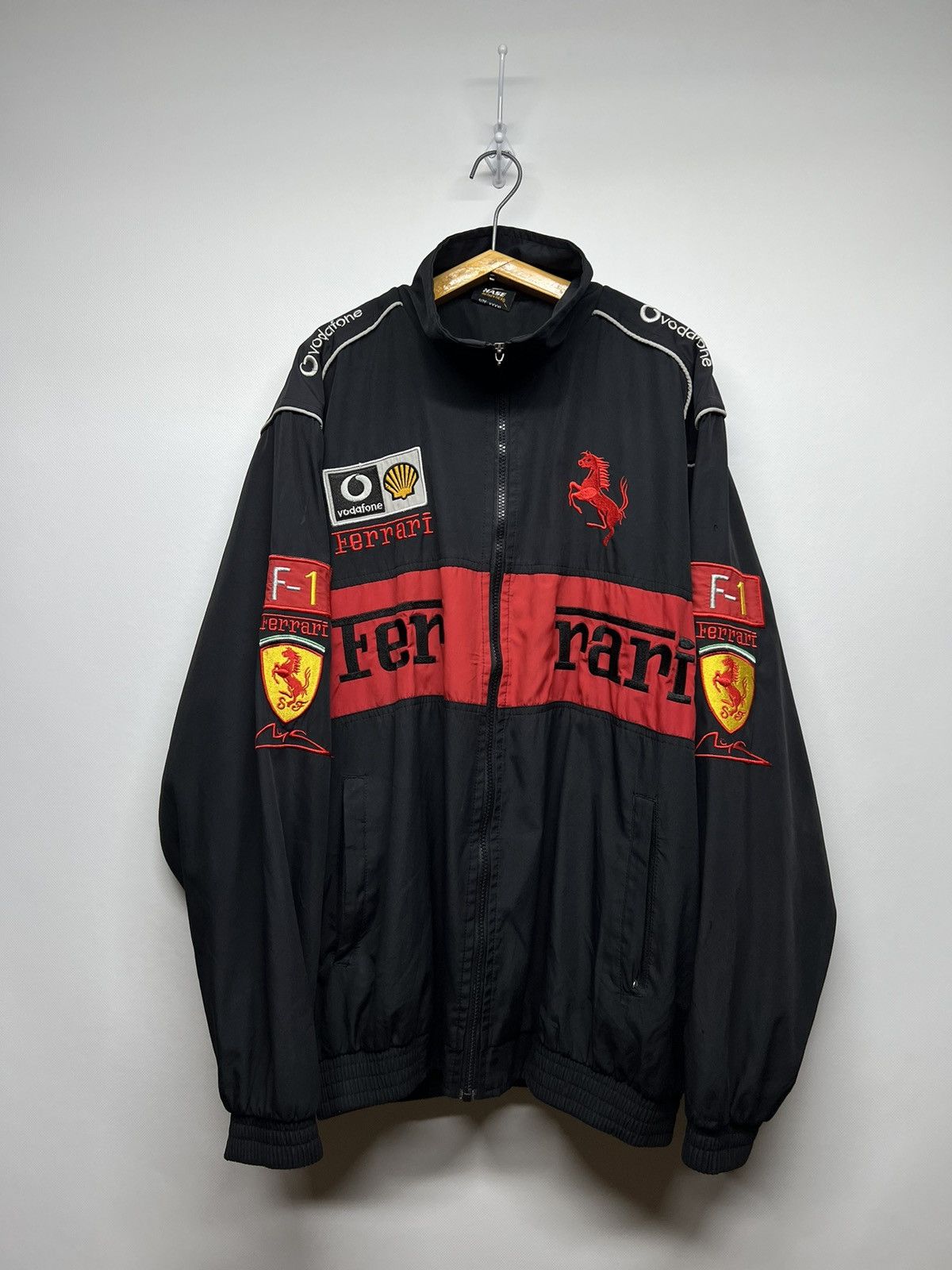 Vintage Y2k Ferrari F1 Faded Nylon Racing Jacket 00’s