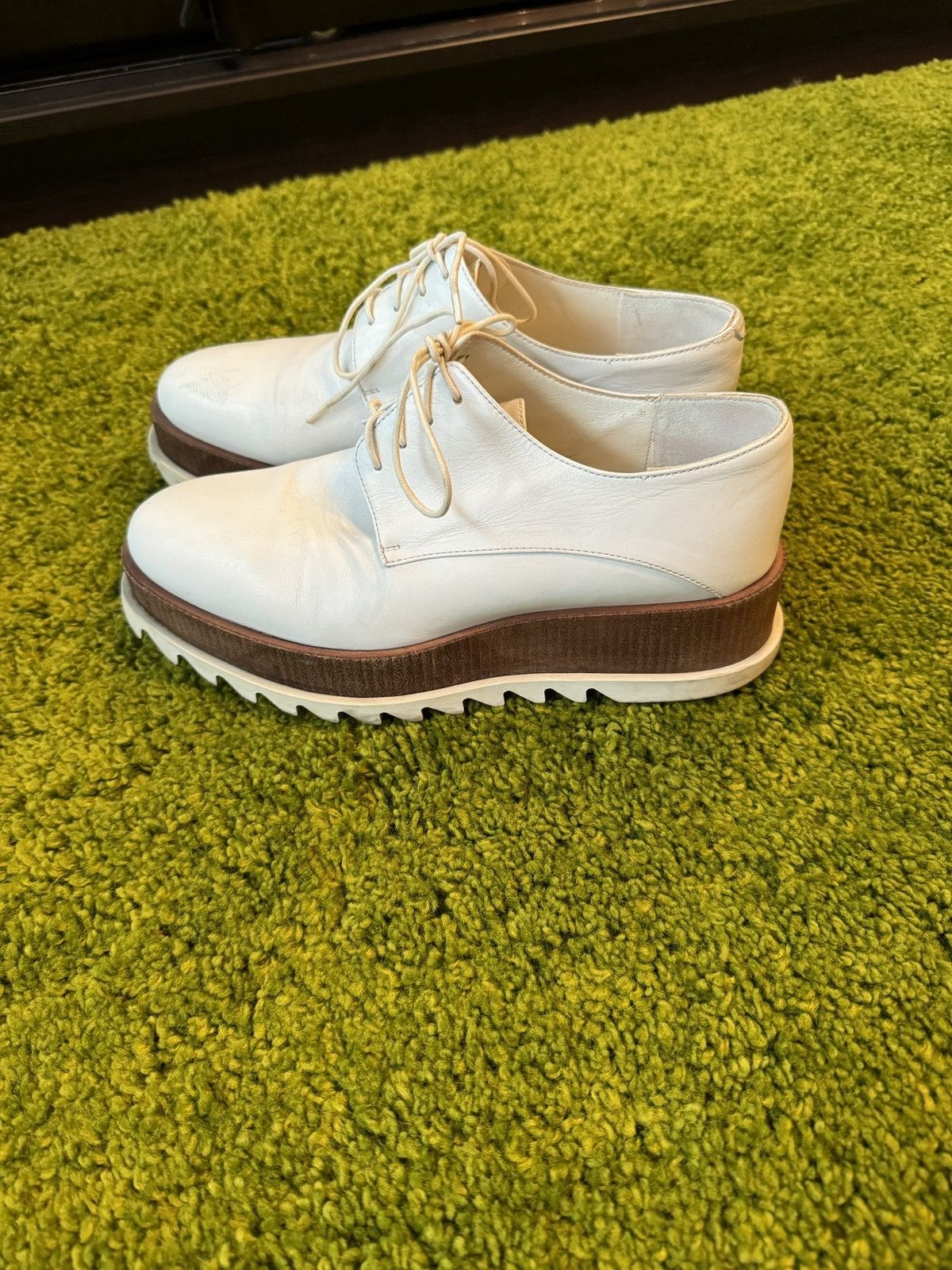 Genuine Leather × Jil Sander Jil Sander avant garde real leather brogues platform shoes Size US 7 / IT 37 - 1 Thumbnail