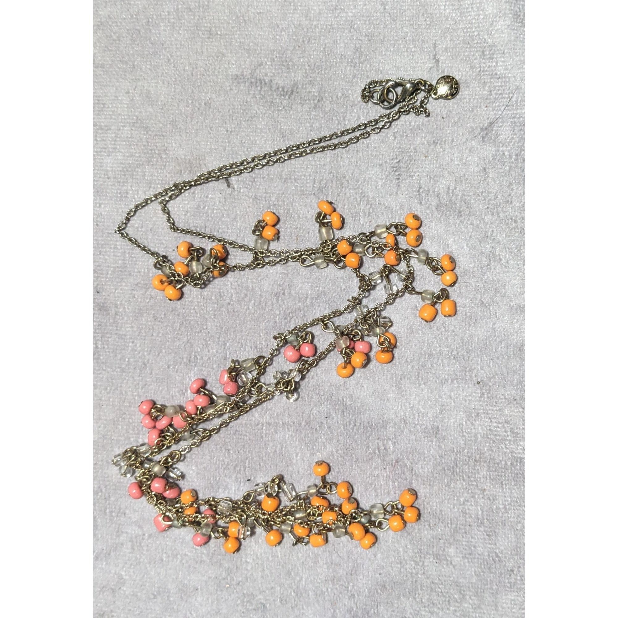 J.Crew J.Crew Orange Glass Bead Fringe Necklace Size ONE SIZE - 8 Thumbnail