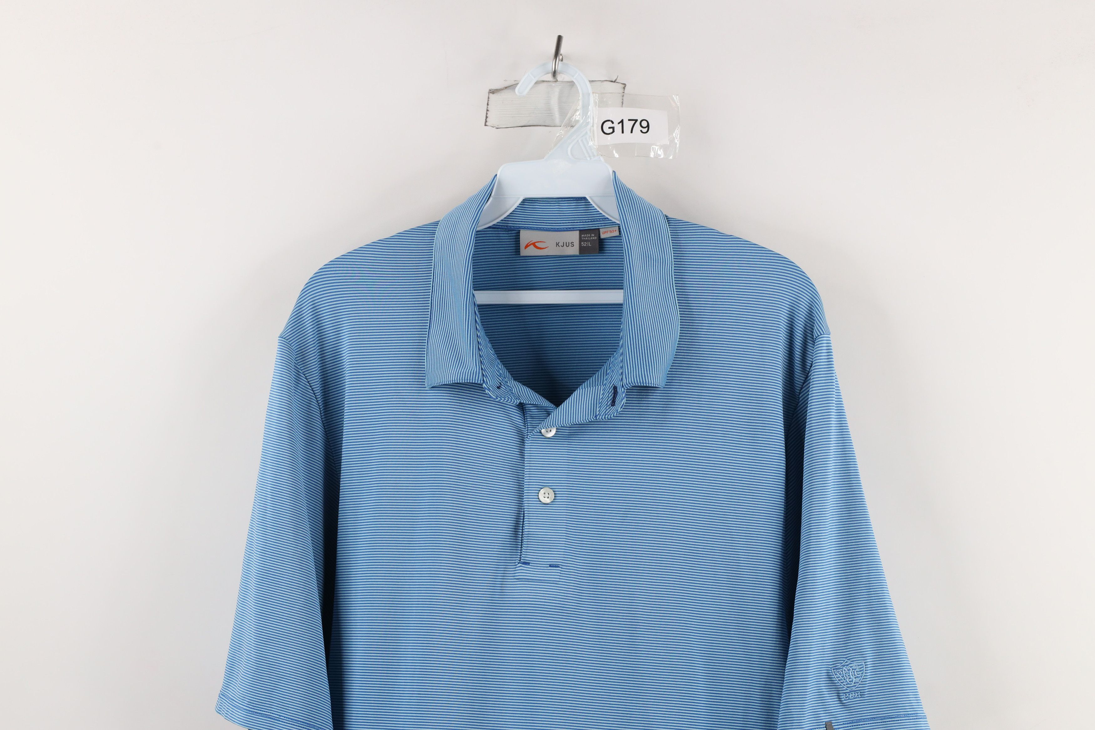 KJUS × Vintage Kjus Striped Short Sleeve Collared Golf Polo Shirt Blue Size US L / EU 52-54 / 3 - 2 Thumbnail