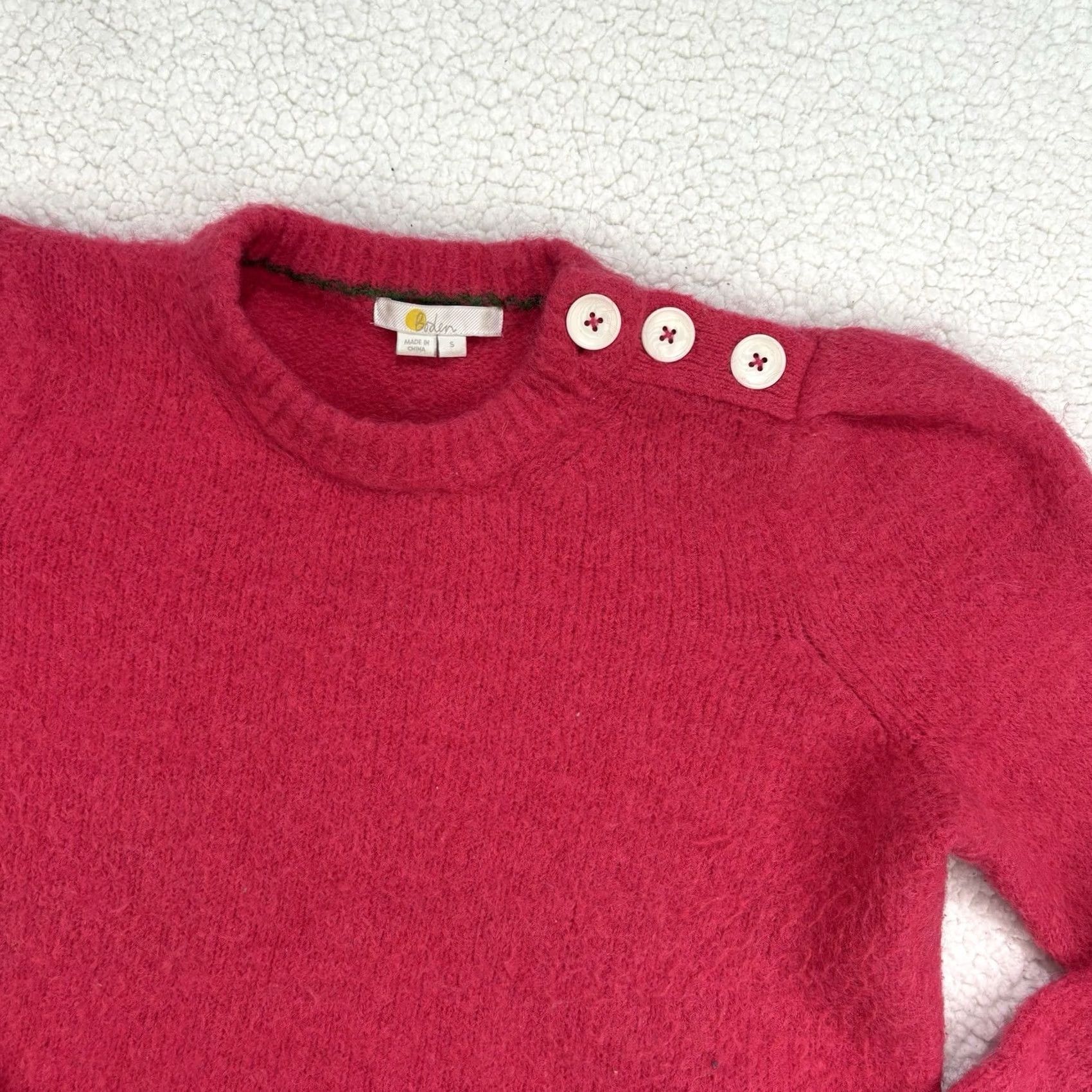 Boden Boden Pink Knit Sweater Wool Mohair Blend Button Shoulder Jumper Barbie Size S Women Pullover Crew Neck Long Sleeve Size S / US 4 / IT 40 - 2 Thumbnail