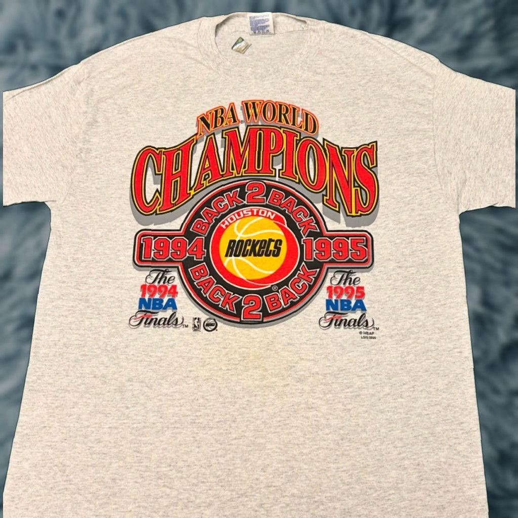 NBA VINTAGE 90s Houston Rockets NBA Back 2 Back Champions 1995 VTG Shirt Mens XL Gray XL Mens 90s Houston Rockets NBA Back 2 Back Champions Shirt Size US XL / EU 56 / 4 - 1 Thumbnail