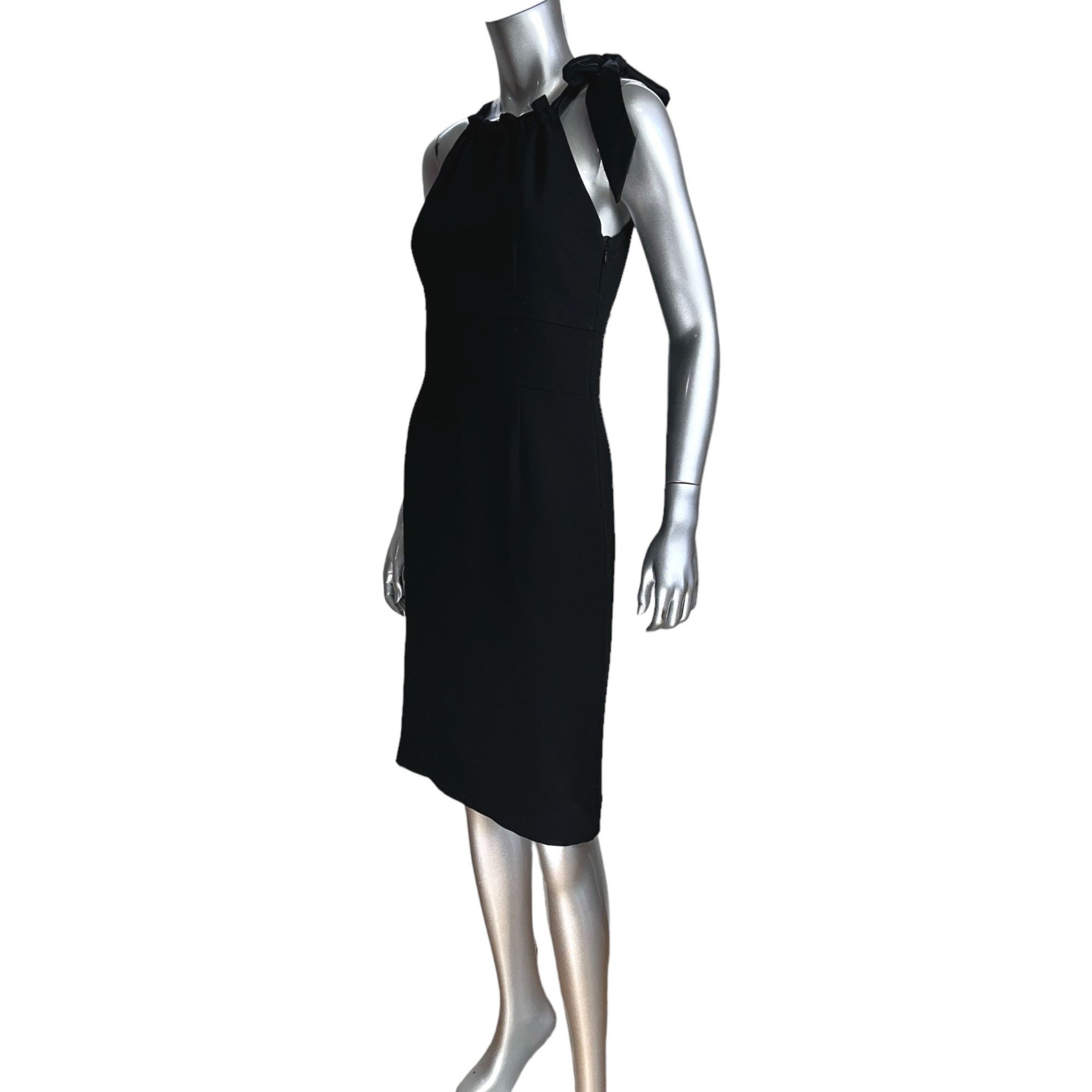 Ann Taylor Ann Taylor Chic Black Halter Knee-Length Dress With Bow Deta Size S / US 4 / IT 40 - 3 Thumbnail
