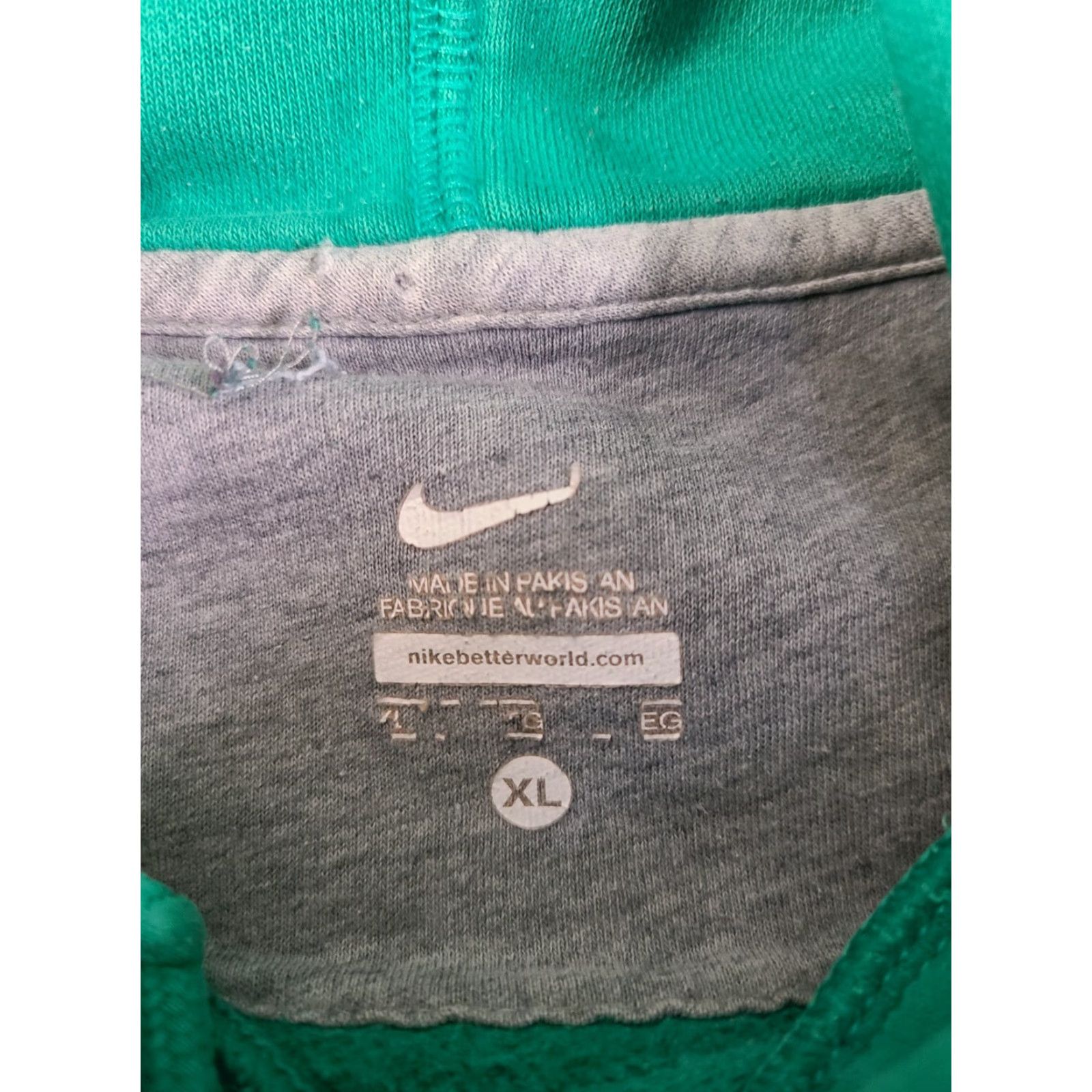 Nike VINTAGE Nike Hoodie Women XL Pullover Teal 90s Embroidered Swoosh Logo Pockets Regular Fit Sweatshirt Size XL / US 12-14 / IT 48-50 - 4 Thumbnail