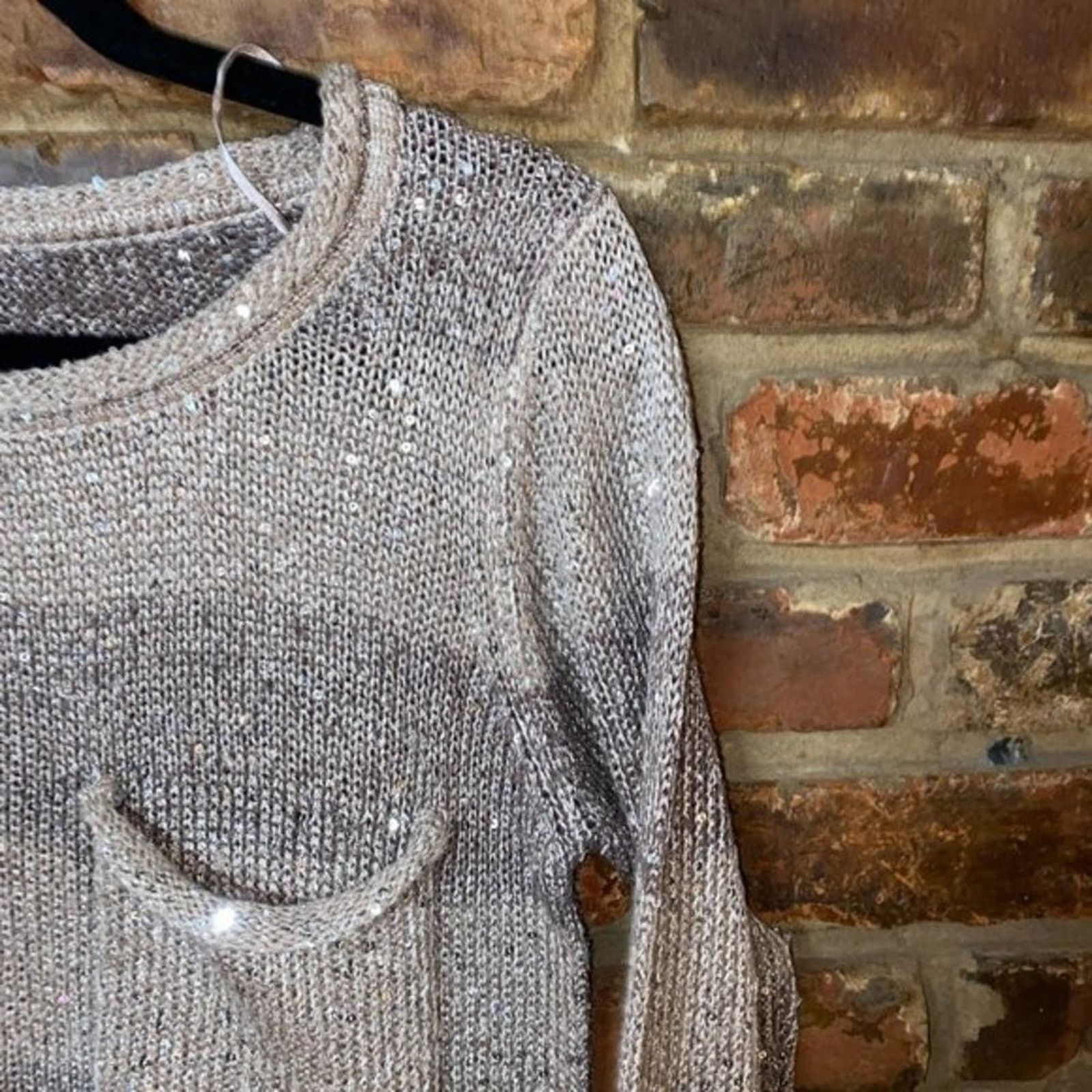 Other Nicole Alexander Striped Sequined Loose Knit Sweater Small Size S / US 4 / IT 40 - 2 Thumbnail