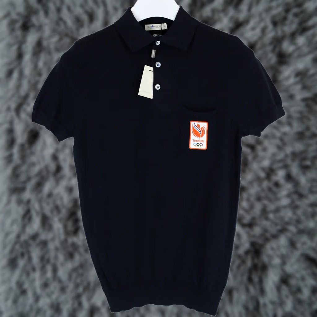 Suitsupply Suitsupply Pure Cotton T-Shirt Men's XS Polo Knitted Short Sleeve Navy Size US XS / EU 42 / 0 - 1 Thumbnail
