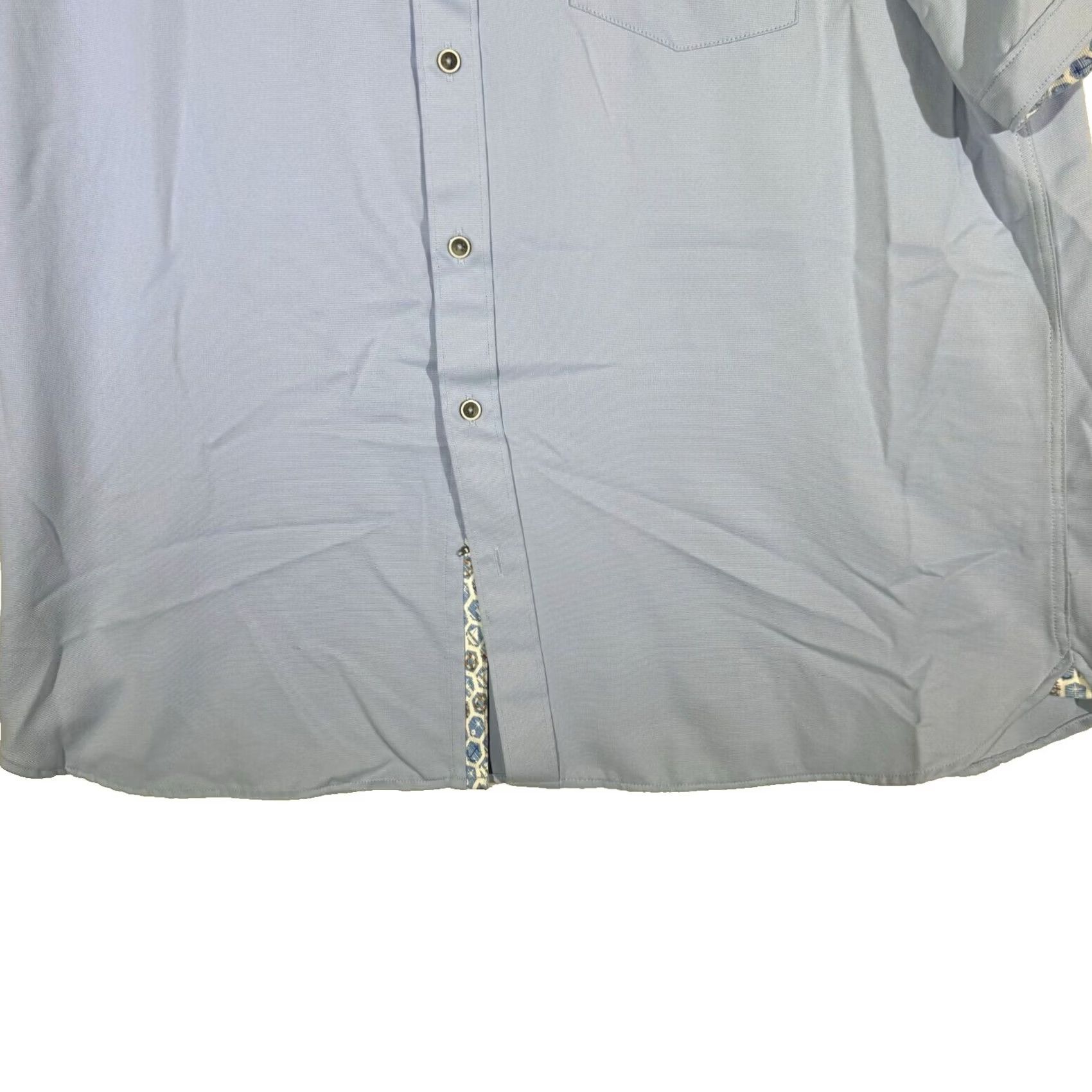 Vintage Age of Wisdom Shirt 2XL Blue Men’s Short‑Sleeve Button‑Up 100% Polyester M232 Size US XXL / EU 58 / 5 - 3 Thumbnail