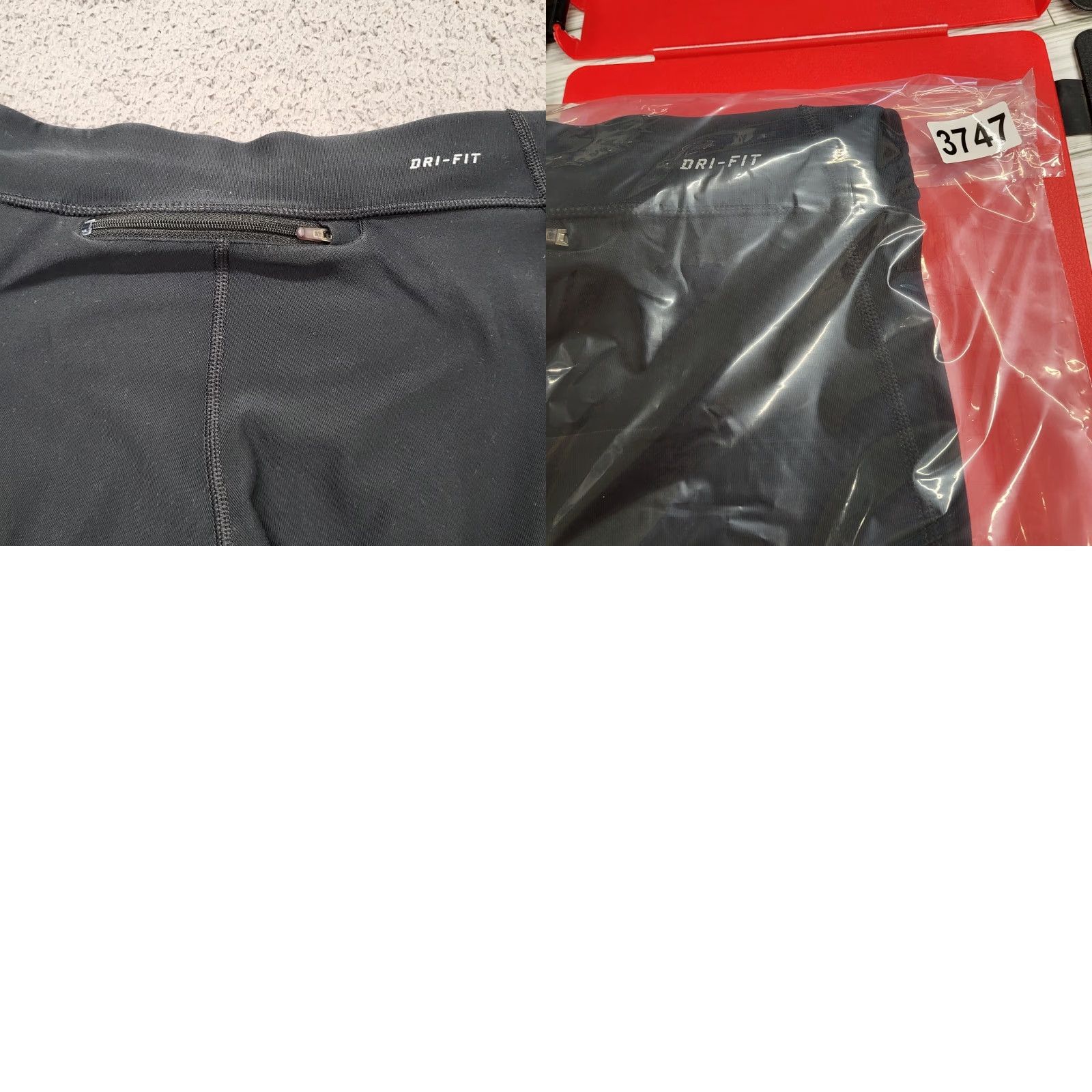 Nike Nike Capri Leggings Women's Small Dri-Fit Black Red Drawstring Zip Pocket Activewear Nike Dri-FIT Capris Womens Size 28" / US 6 / IT 42 - 9 Thumbnail