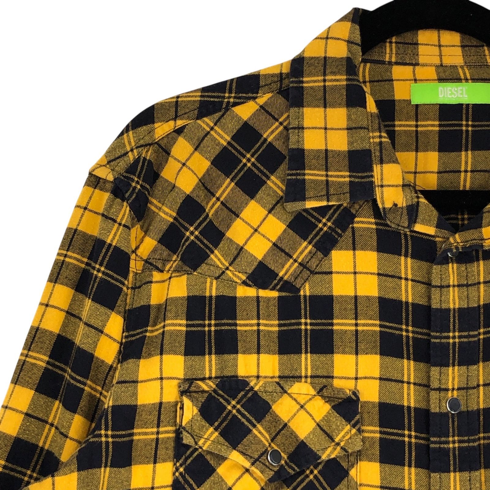 Diesel Diesel Sz XXL Shirt Flannel East Long Chk Yellow Black Snaps Size US XXL / EU 58 / 5 - 6 Thumbnail