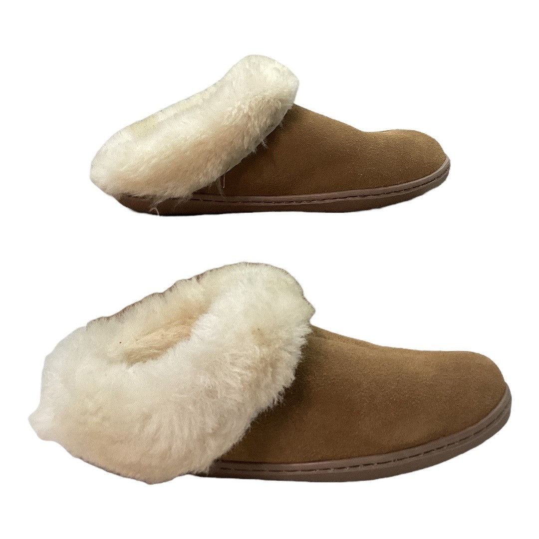 Minnetonka Minnetonka Sheepskin Mule Slippers - Tan suede leather - Wom Size US 5 / IT 35 - 2 Thumbnail
