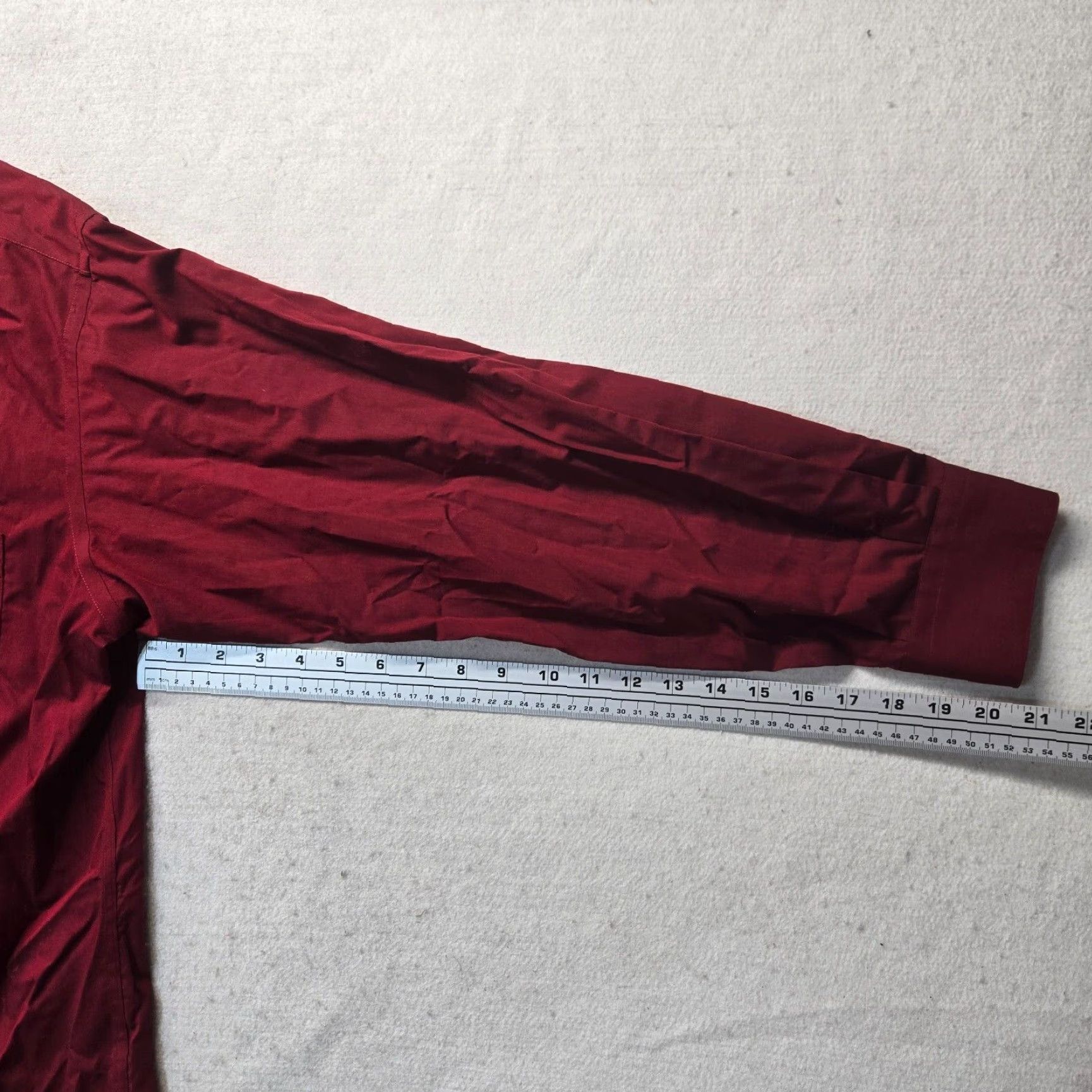 Vintage Crazy Horse Shirt Adult 17 Red Button-Up Long Sleeve Collared Cotton Blend Regular Mens Size 46R - 5 Thumbnail