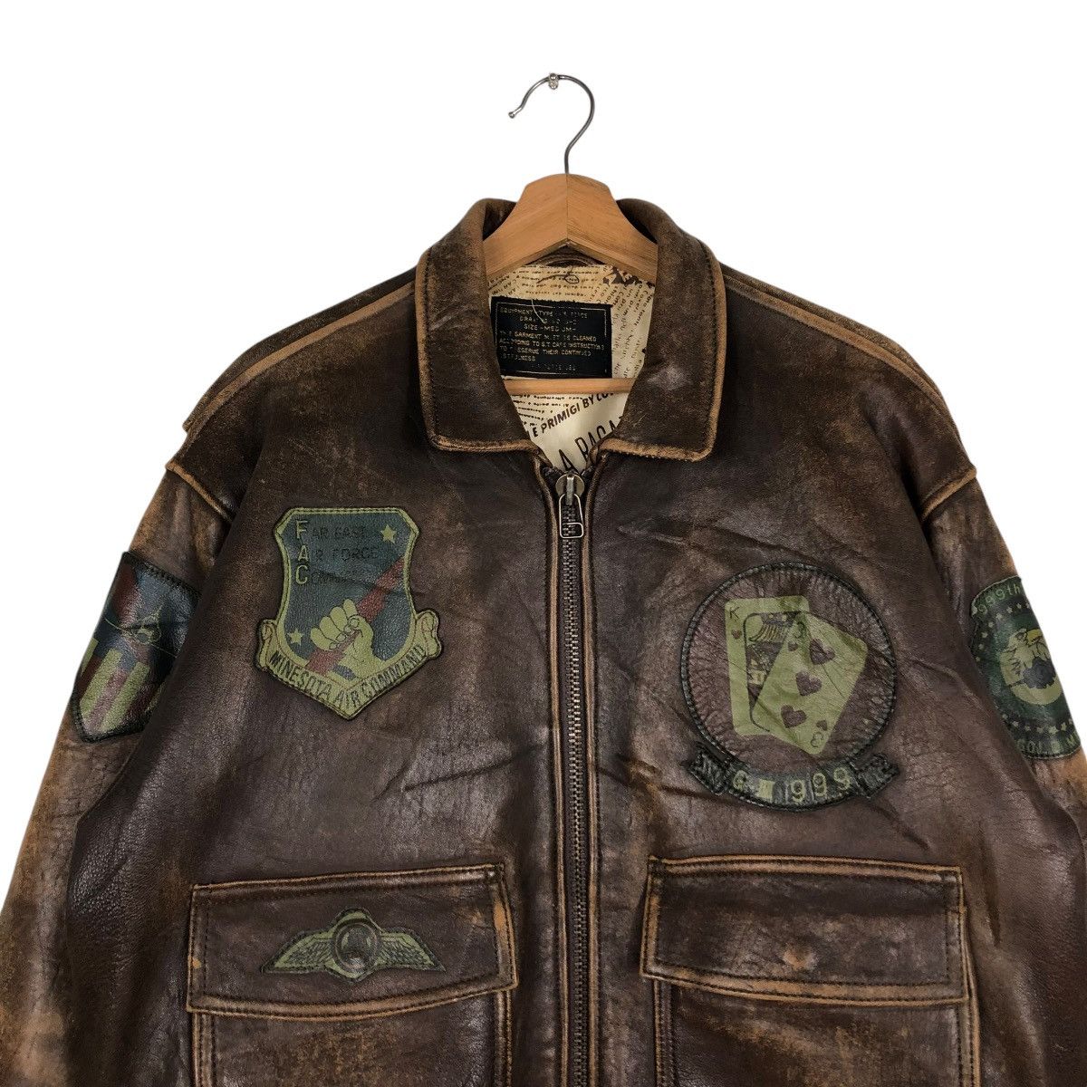 Vintage 🔥VINTAGE LEATHER JACKET AIR FORCE MILITARY BUZZ RICKSONS Size US M / EU 48-50 / 2 - 5 Thumbnail