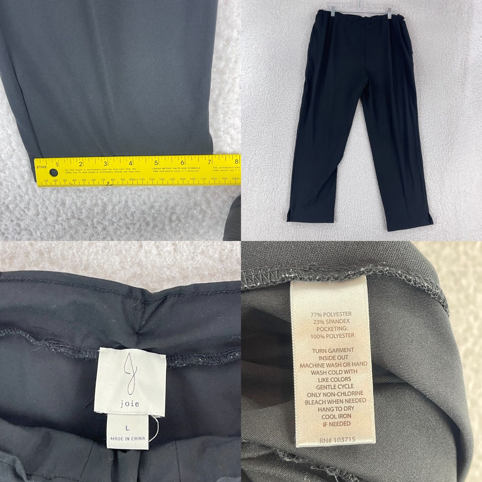 Joie Joie Black Pull On Straight Leg Cropped Pants Womens High Rise Large Size 36" / US 14 / IT 50 - 8 Thumbnail