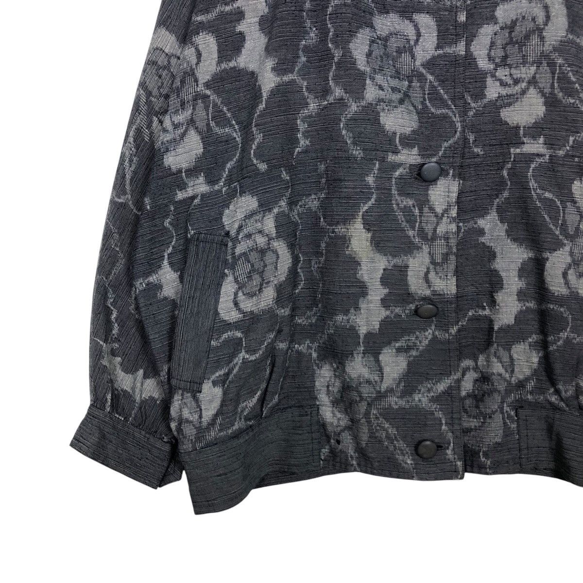 Issey Miyake 📌Vintage Bomber Jacket Quilted Flower Full Print Rich Grey Size US M / EU 48-50 / 2 - 5 Thumbnail