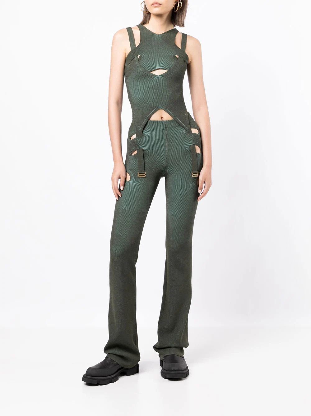 Dion Lee o1mle0824 Lock Slit Pants in Shadow Green Size 28" / US 6 / IT 42 - 2 Thumbnail