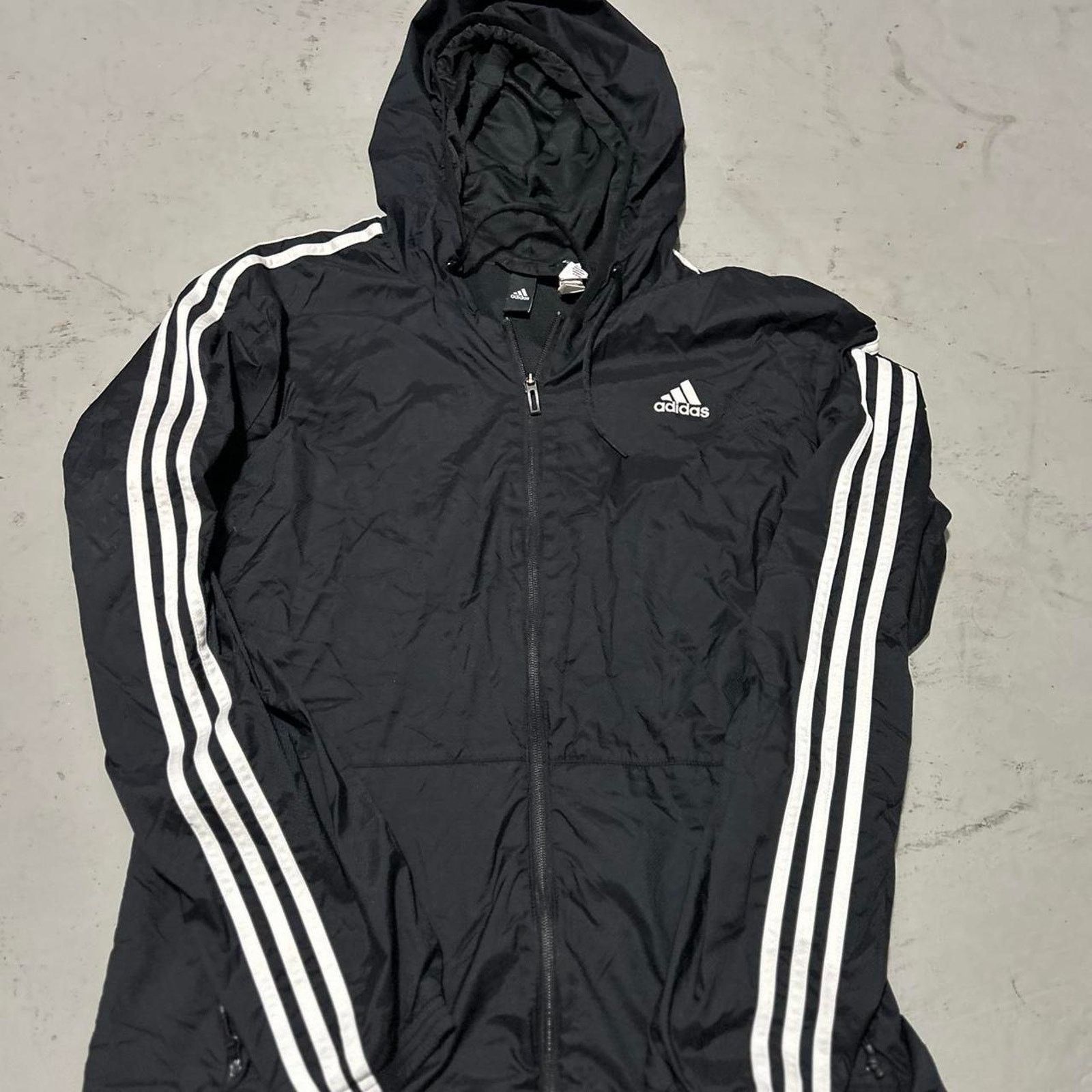 Adidas Adidas Men's Essentials 3 Stripe Full Zip Hoodie Wind Jacket Size US L / EU 52-54 / 3 - 1 Thumbnail