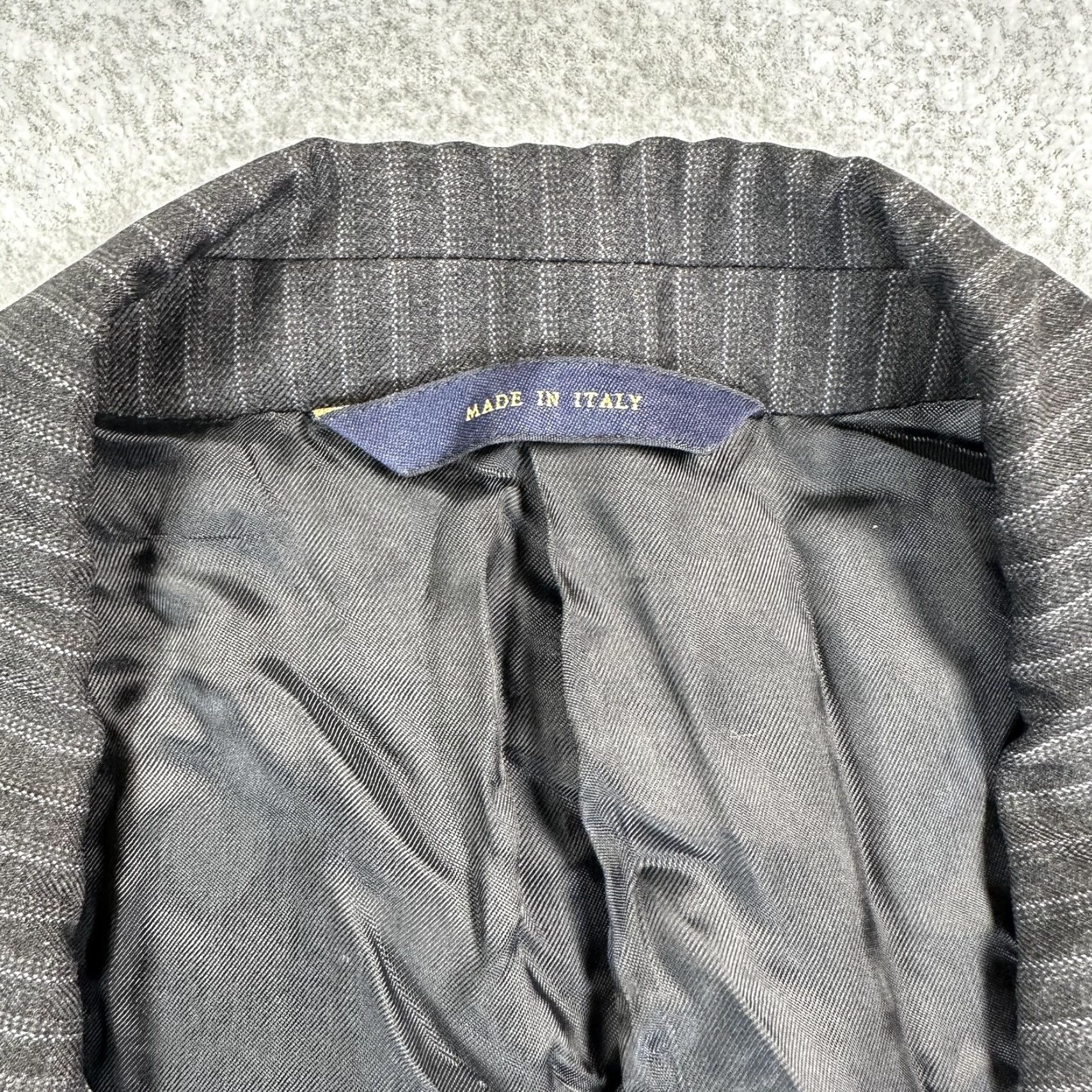 Brooks Brothers VINTAGE Brooks Brothers 1818 Madison Suit Blazer Pants Mens 46 2 Piece Wool Gray Striped Italy Size 46R - 2 Thumbnail