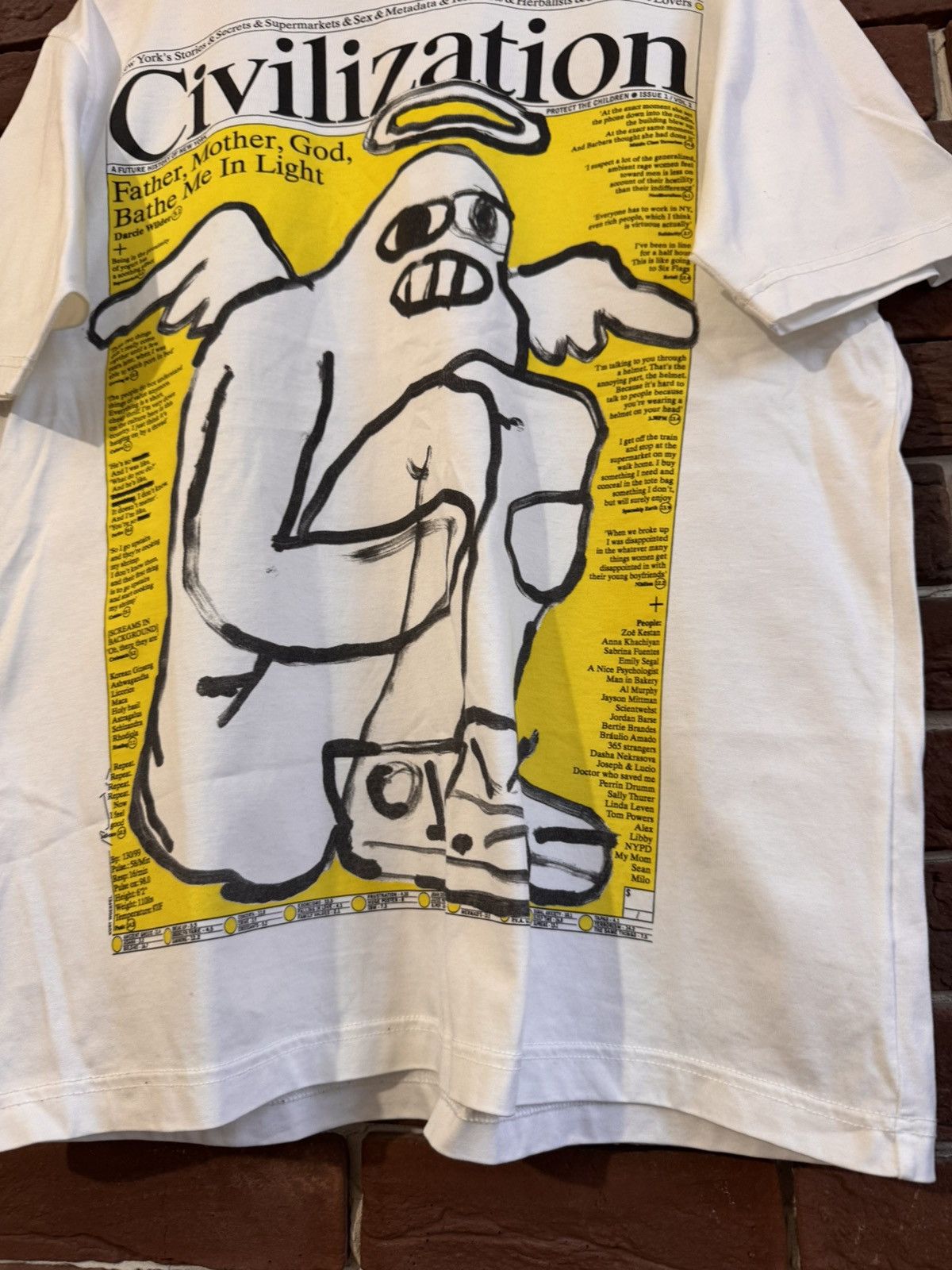 Comme des Garcons SHIRT × Japanese Brand × Junya Watanabe CDG Junya Watanabe Civilization T shirt Japanese Hype L Whit Size US L / EU 52-54 / 3 - 3 Thumbnail