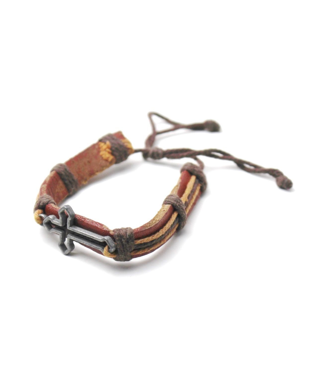 Vintage 2000S JAPANESE HANCRAFTED MULTI LAYER CROSS BRACELET Size ONE SIZE - 1 Thumbnail