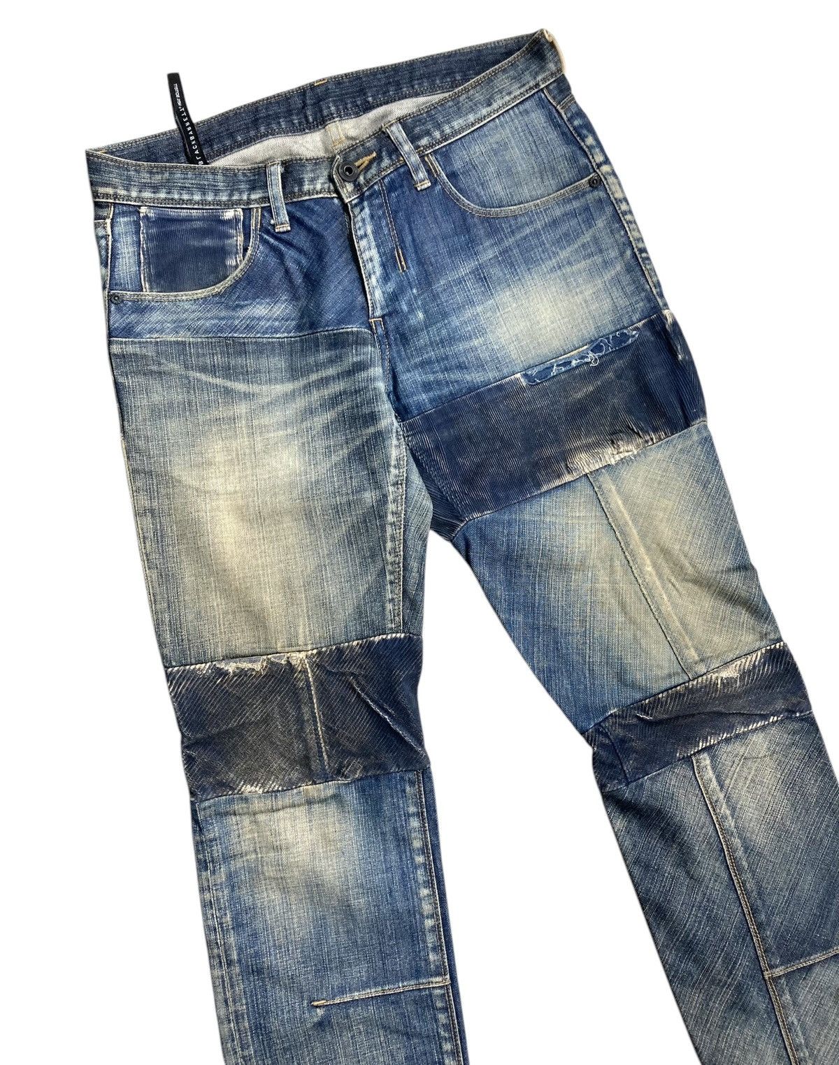 Black Barrett × Neil Barrett Blackbarrett By Neil Barrett Biker Ribbed Jeans Pant Size US 31 - 3 Thumbnail