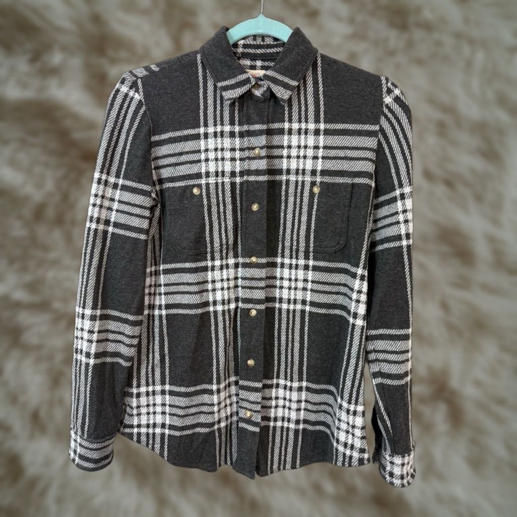 Faherty Faherty Shirt Gray Plaid Flannel Button Up Collared Women XS Size XS / US 0-2 / IT 36-38 - 1 Thumbnail