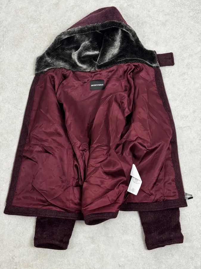 Emporio Armani AW2014 Emporio Armani Burgundy Eco Fur Hooded Jacket Size US M / EU 48-50 / 2 - 8 Thumbnail