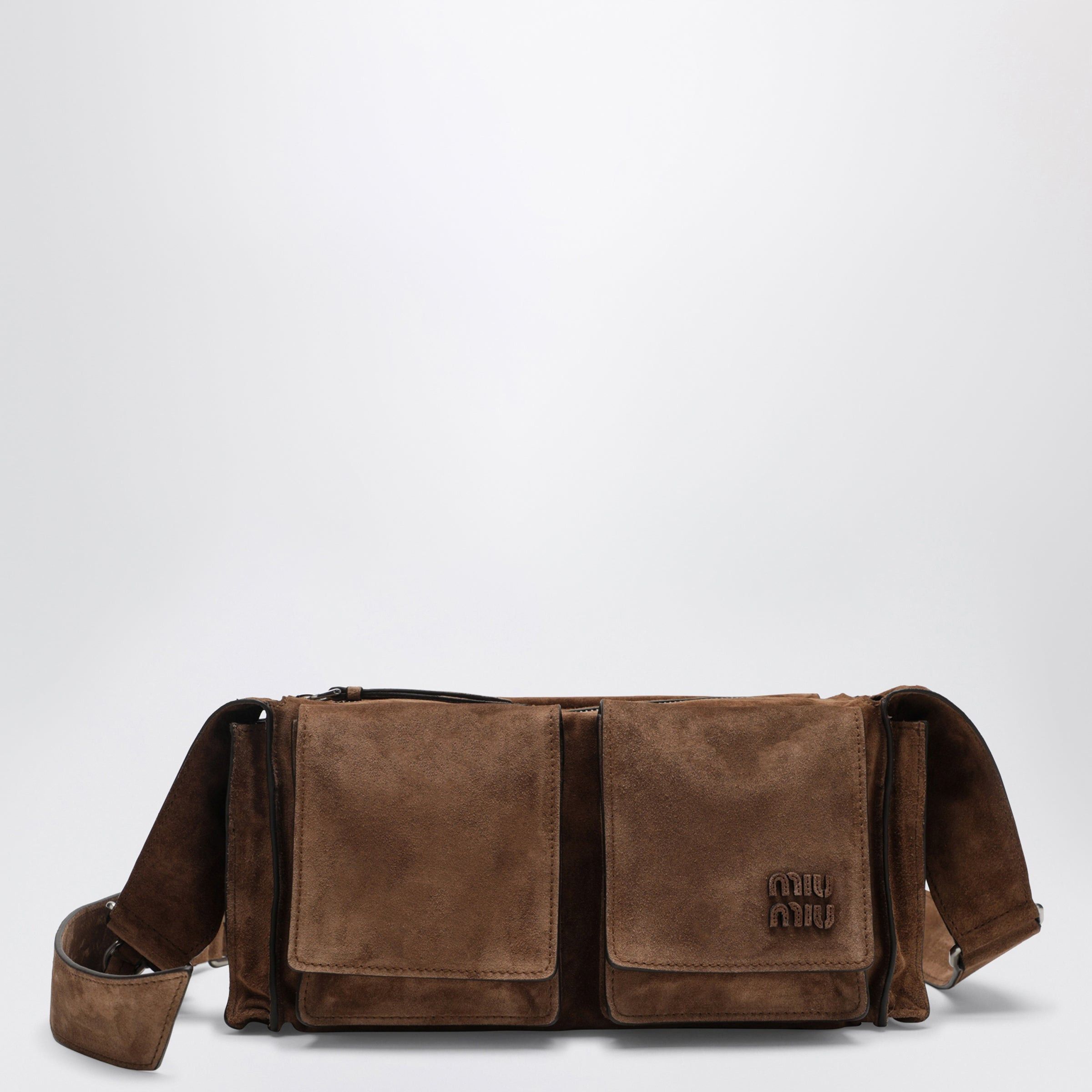 Miu Miu Miu Miu Utilitaire Crossbody Bag In Cocoa Suede Size ONE SIZE - 1 Thumbnail