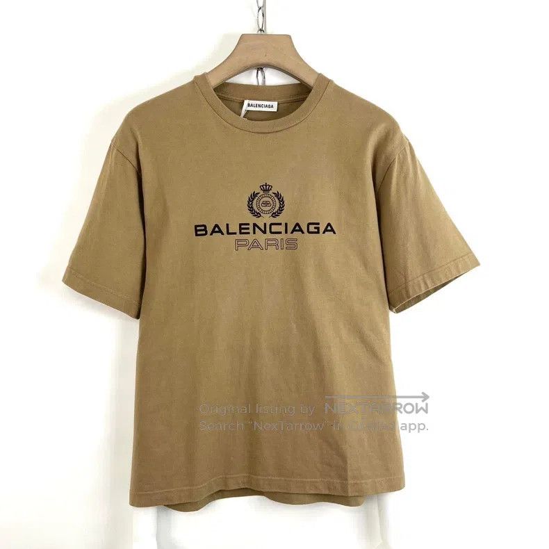 Balenciaga Brown Crown Wheat Short Sleeve