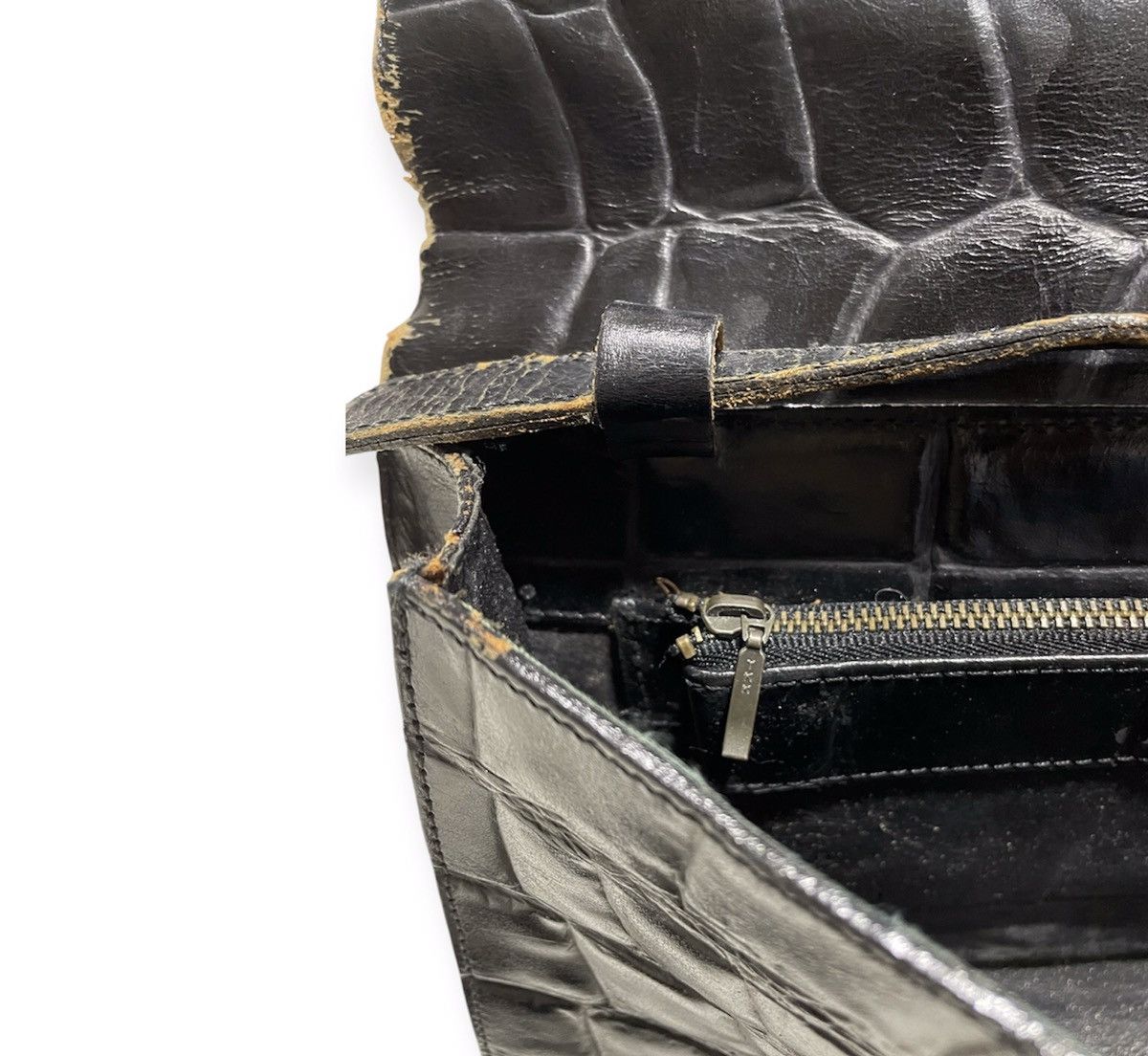 Jean Paul Gaultier Croc Embossed Rigid Leather Bag Size ONE SIZE - 7 Thumbnail