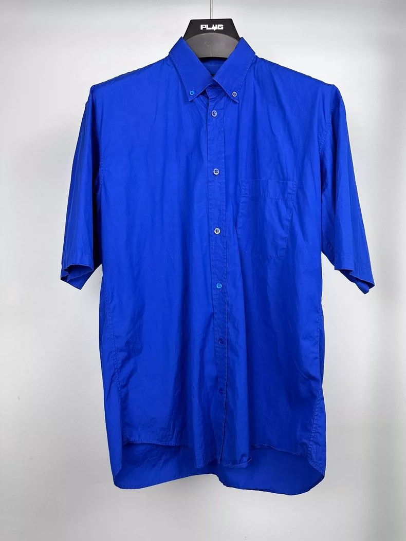 Balenciaga Balenciaga size 37 Blue Letter Short Sleeve Shirt Size US M / EU 48-50 / 2 - 2 Thumbnail