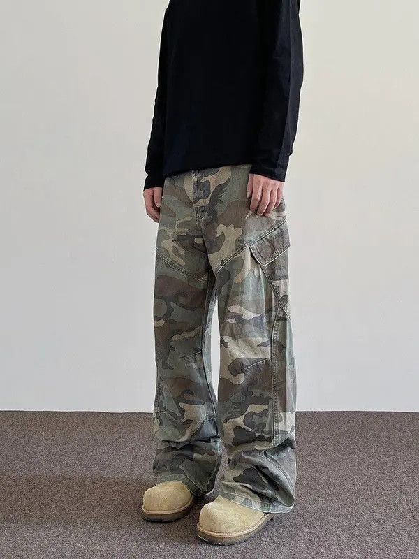VIBE Baggy Cargo Camo Stacked Pants, Wide Leg Pants Size US 32 / EU 48 - 5 Thumbnail