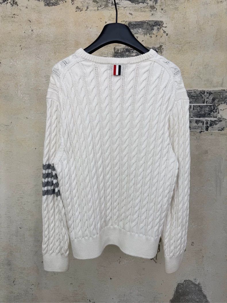 Thom Browne Thom Browne White sweater with a collar Size US XXL / EU 58 / 5 - 4 Thumbnail
