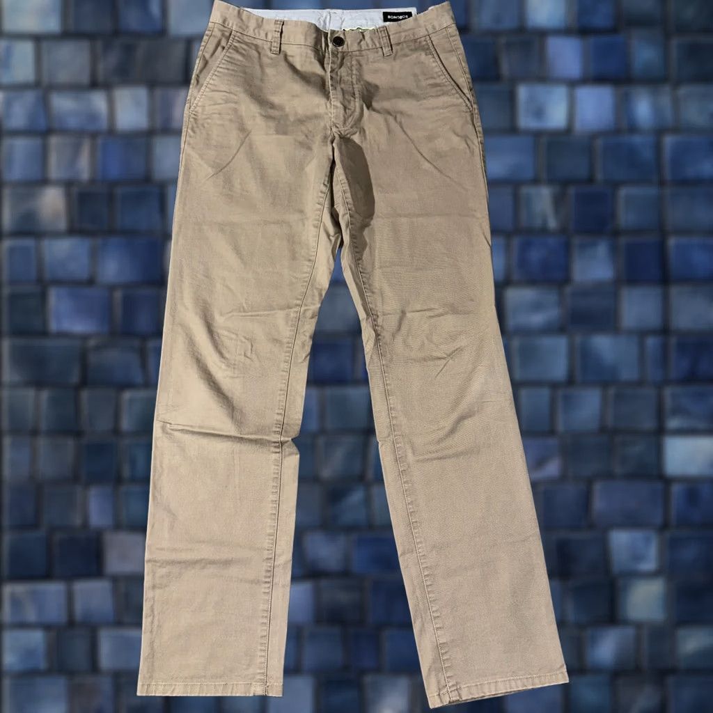 Bonobos Bonobos Pants Mens 31 Slim Fit Chino Tan Cotton Stretch Flat Front Pockets Size US 31 - 1 Thumbnail
