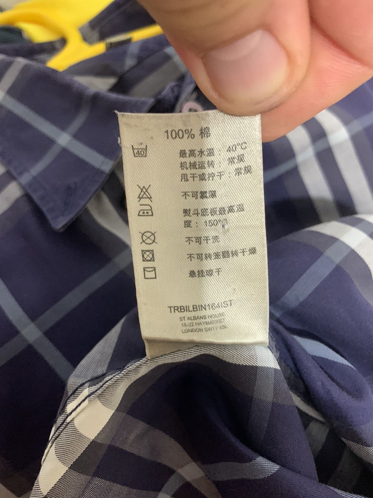 Burberry Burberry Men’s Blue Checked Shirt Button UP Size L. Size US L / EU 52-54 / 3 - 12 Thumbnail