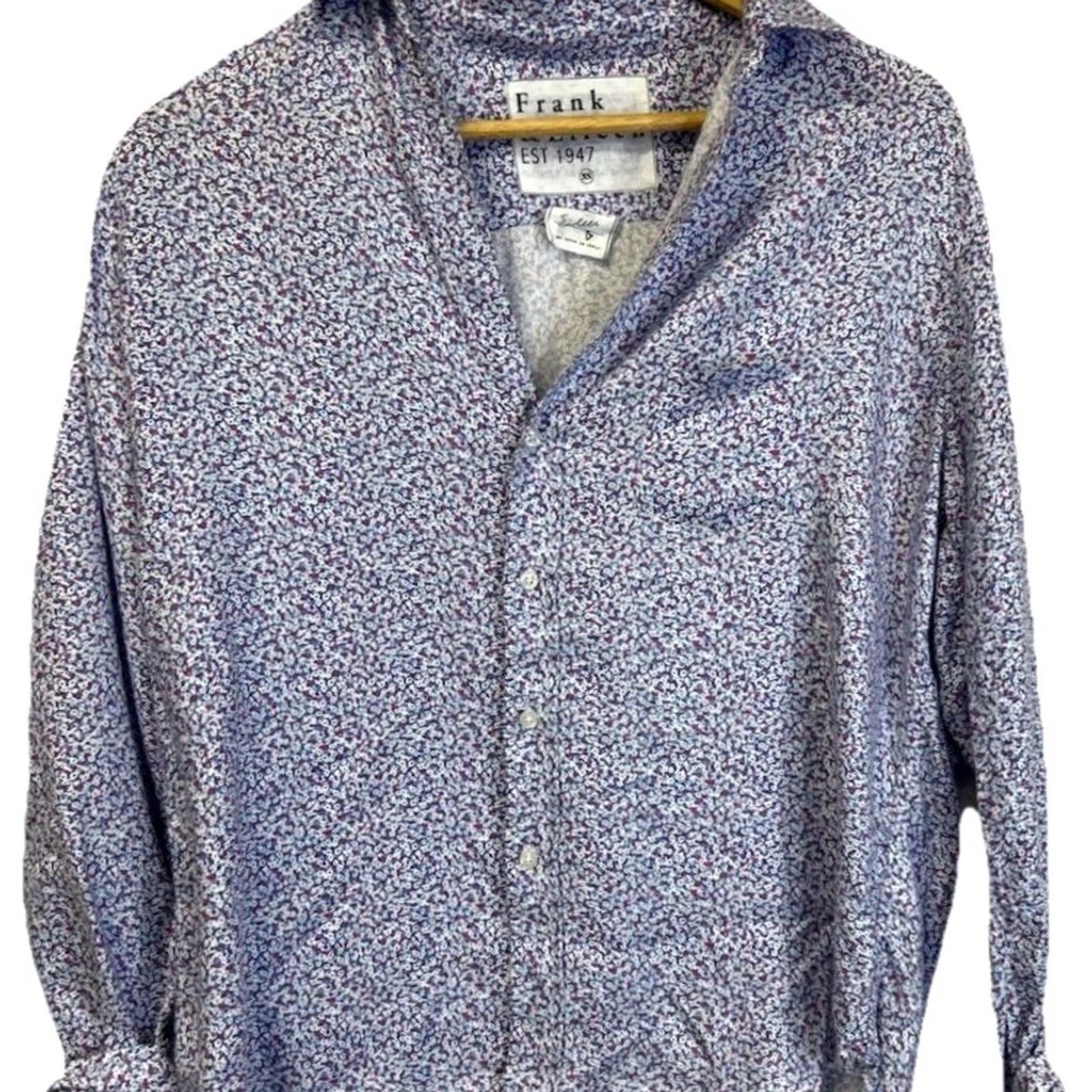 Frank & Eileen Frank & Eileen Shirt XS Floral Ditsy Button Front Multicolor Collared Long Sleeve High Low Hem Modal Button-Up Women Regular Size XS / US 0-2 / IT 36-38 - 3 Thumbnail