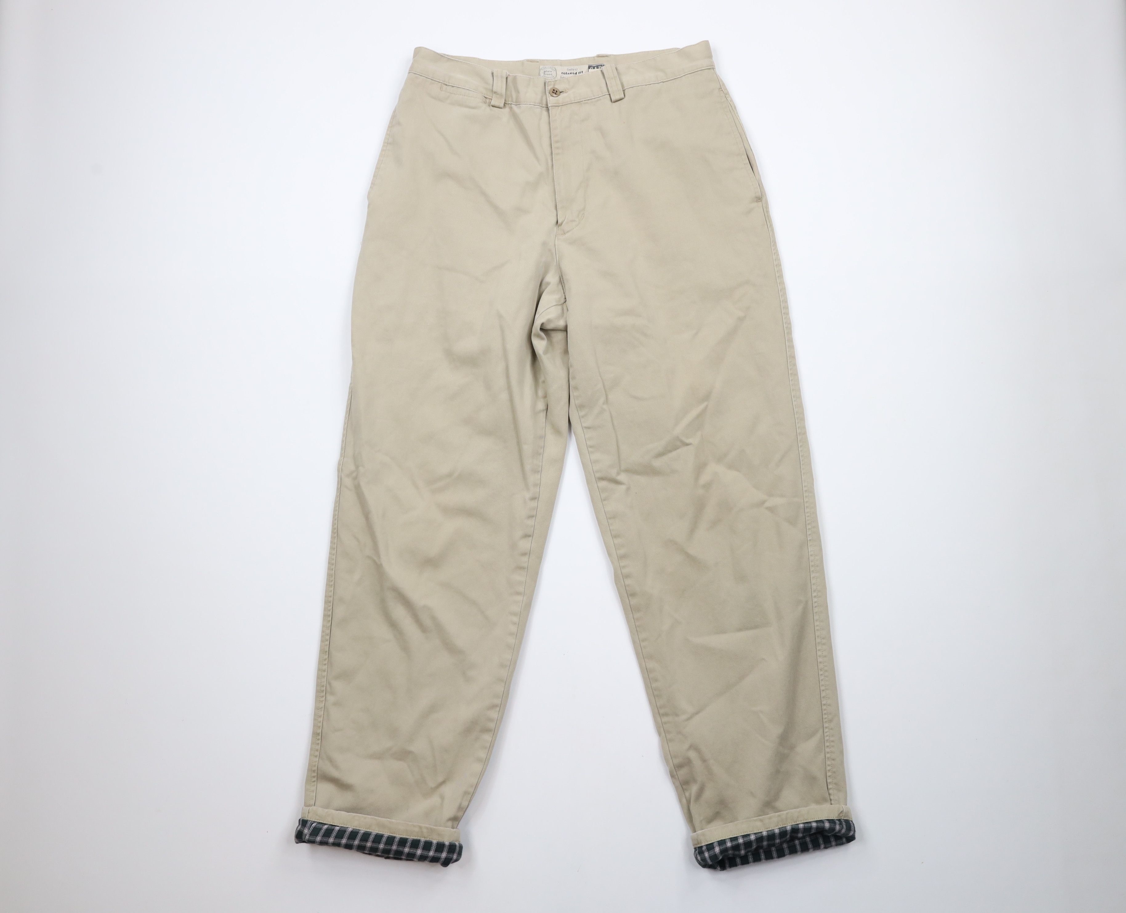 Gap Vintage Y2K Gap Flannel Lined Chino Pants Beige 32x32 Size US 32 / EU 48 - 1 Thumbnail