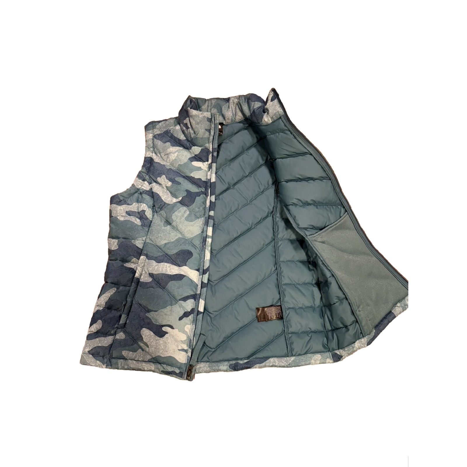 The North Face The North Face 550 Down Teal/Blue Camo Puffer Vest Women’s Medium Zip Quilted Insulated Casual Travel Regular Size Size M / US 6-8 / IT 42-44 - 7 Thumbnail
