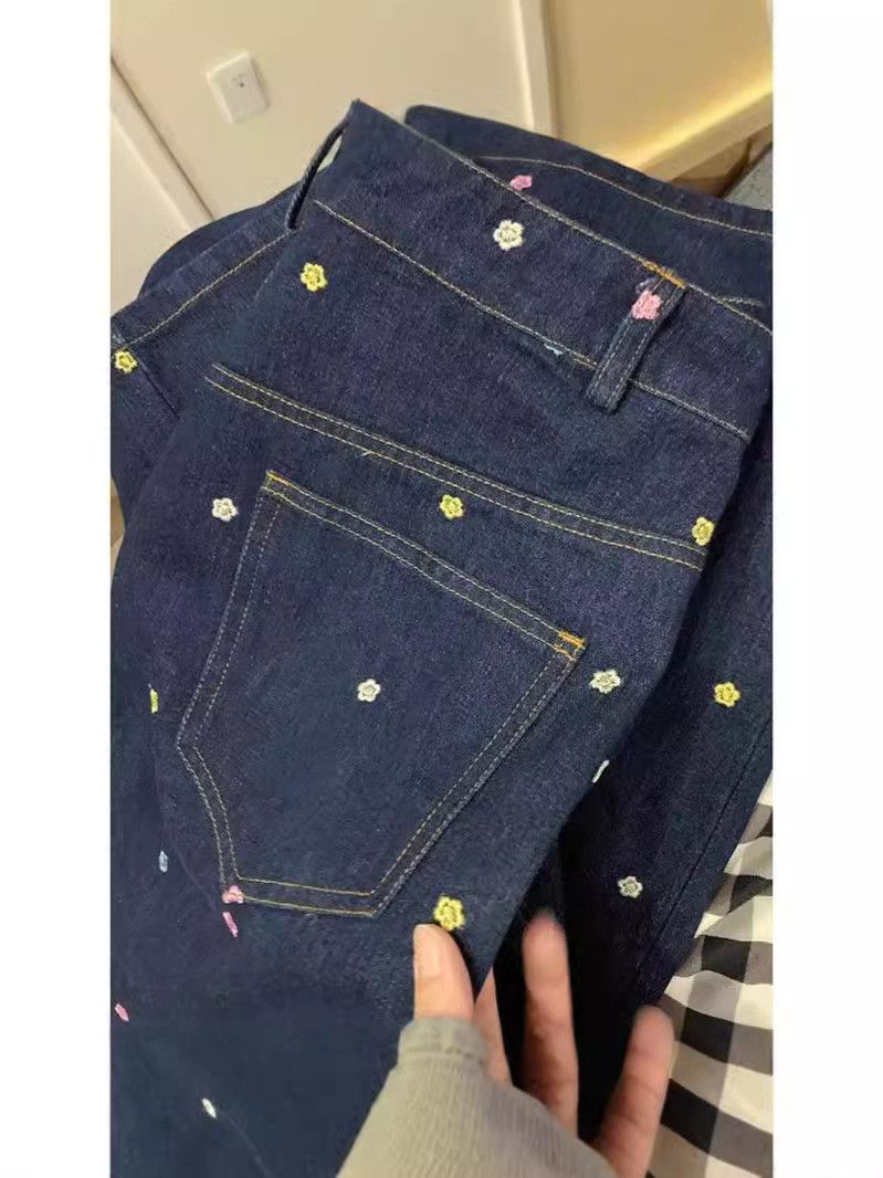 Japanese Brand × Jean Retro wide leg floral straight leg jeans Size US 30 / EU 46 - 3 Thumbnail