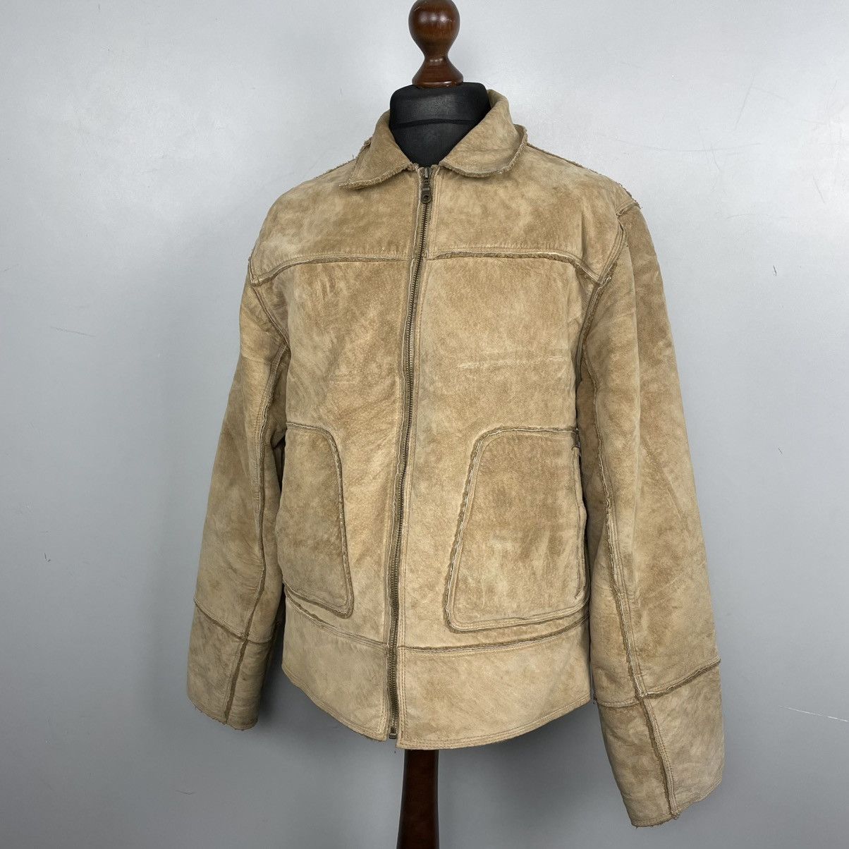 Japanese Brand × Vintage Vintage Y2K Faux Fur Sheepskin Jacket 2000s Avantgarde Size US L / EU 52-54 / 3 - 2 Thumbnail