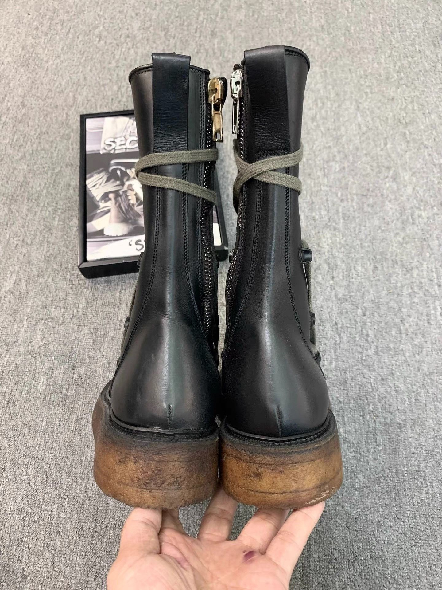 Rick Owens Rick Owens FW17 Runway Crepe Sole Pentagram Boots K34 Size US 6 / EU 39 - 7 Thumbnail
